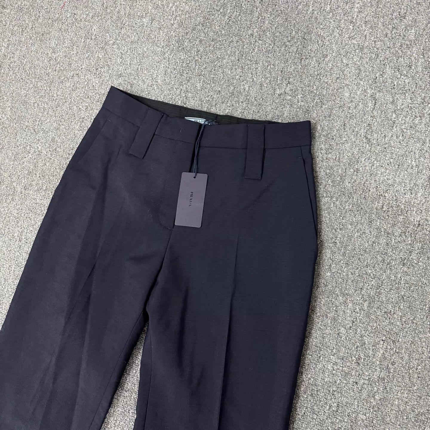 Prada Prada Navy Blue Wide-Leg Trousers Unused 38 nz 20627003 Size 26" / US 2 / IT 38 - 3 Thumbnail