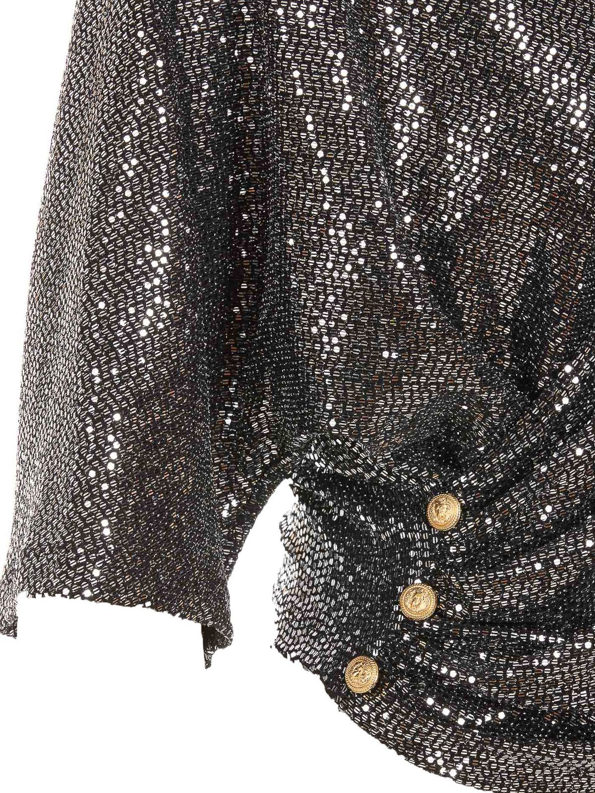 Balmain o1y0625 Crop Top in Silver Size M / US 6-8 / IT 42-44 - 4 Thumbnail