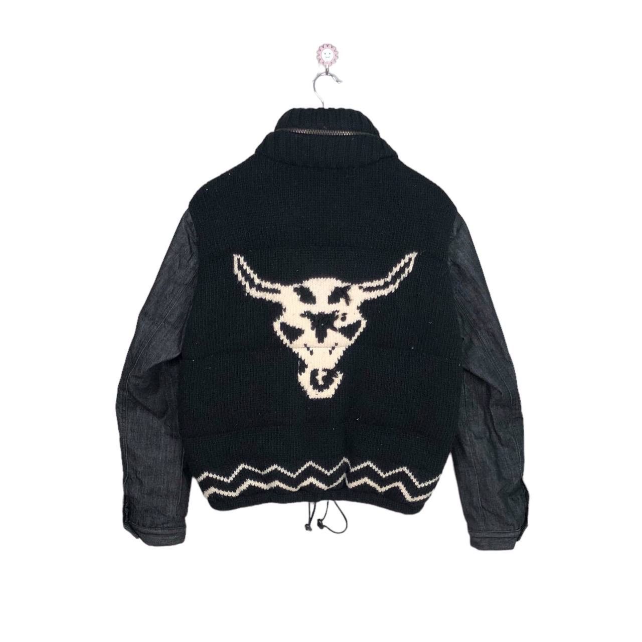 Alexander McQueen Alexander Mcqueen Scorpion And Bull Wool Knit Denim Jacket Size US M / EU 48-50 / 2 - 2 Thumbnail