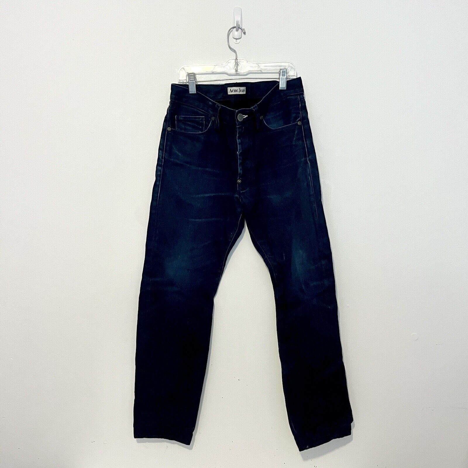 Acne Studios Acne Studios Moc Blue Sateen Rare Dark Rare Sz 29 Size US 29 - 1 Thumbnail