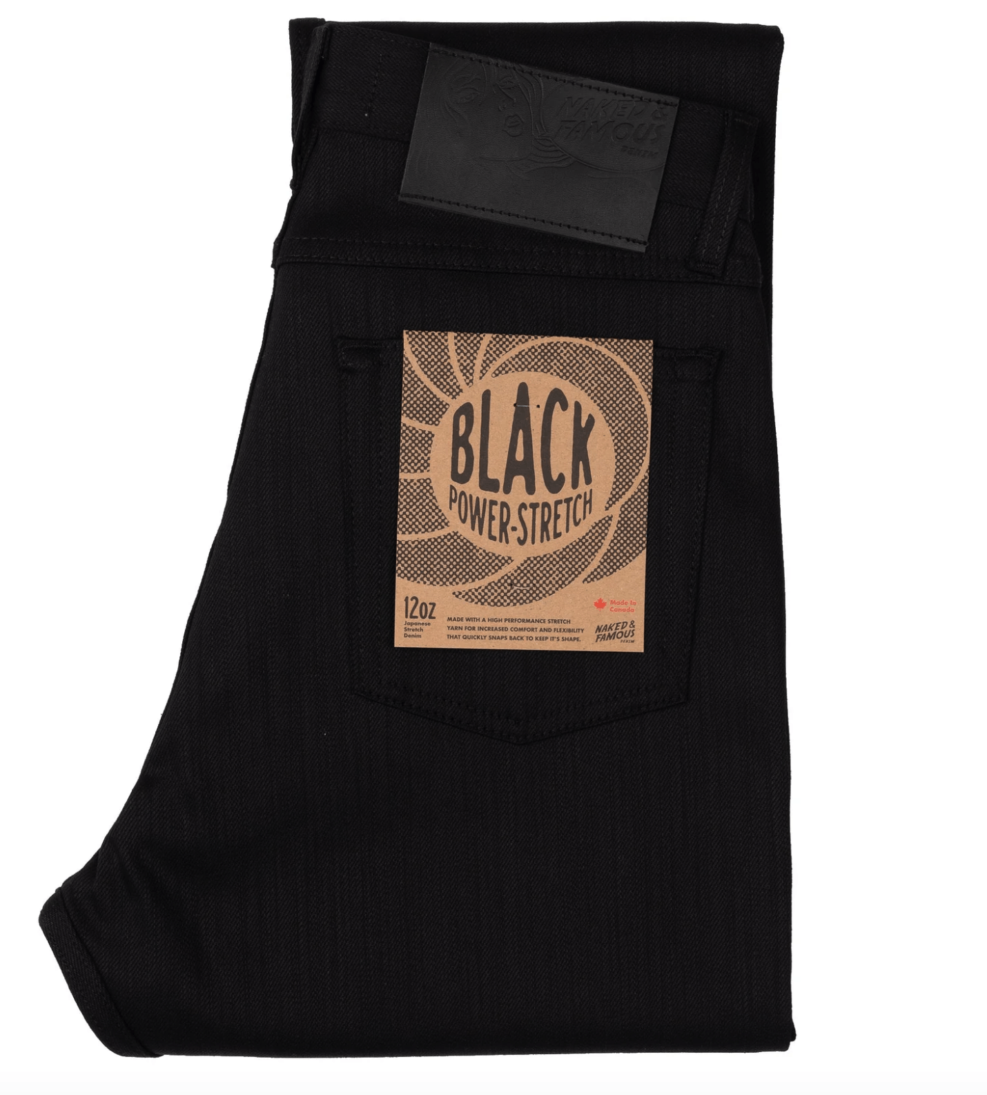 Naked & Famous Black Power-Stretch - True Guy Size US 40 / EU 56 - 1 Thumbnail