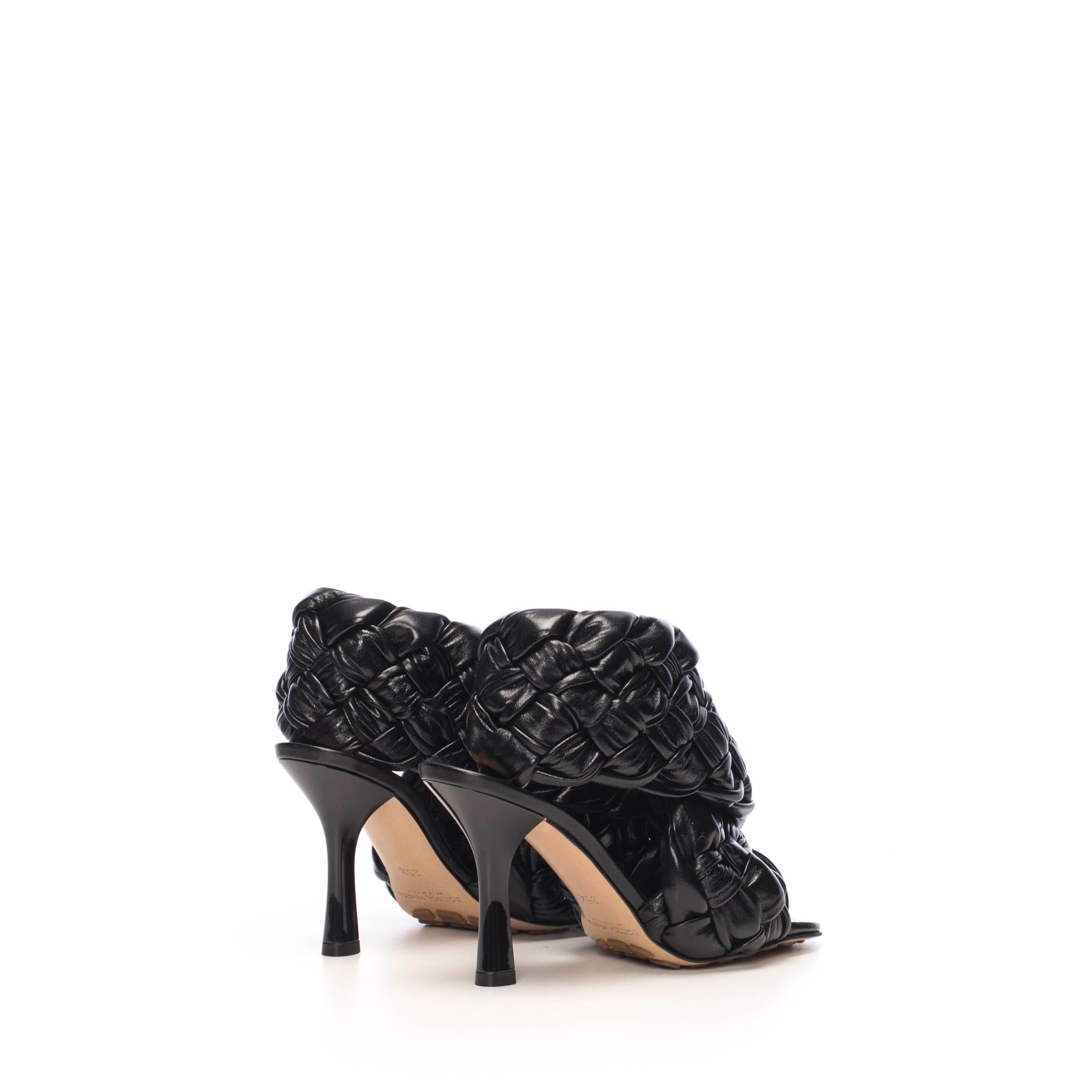 Bottega Veneta BV Board Sandals In Black Intrecciato Nappa Leather Size US 6 / IT 36 - 7 Thumbnail