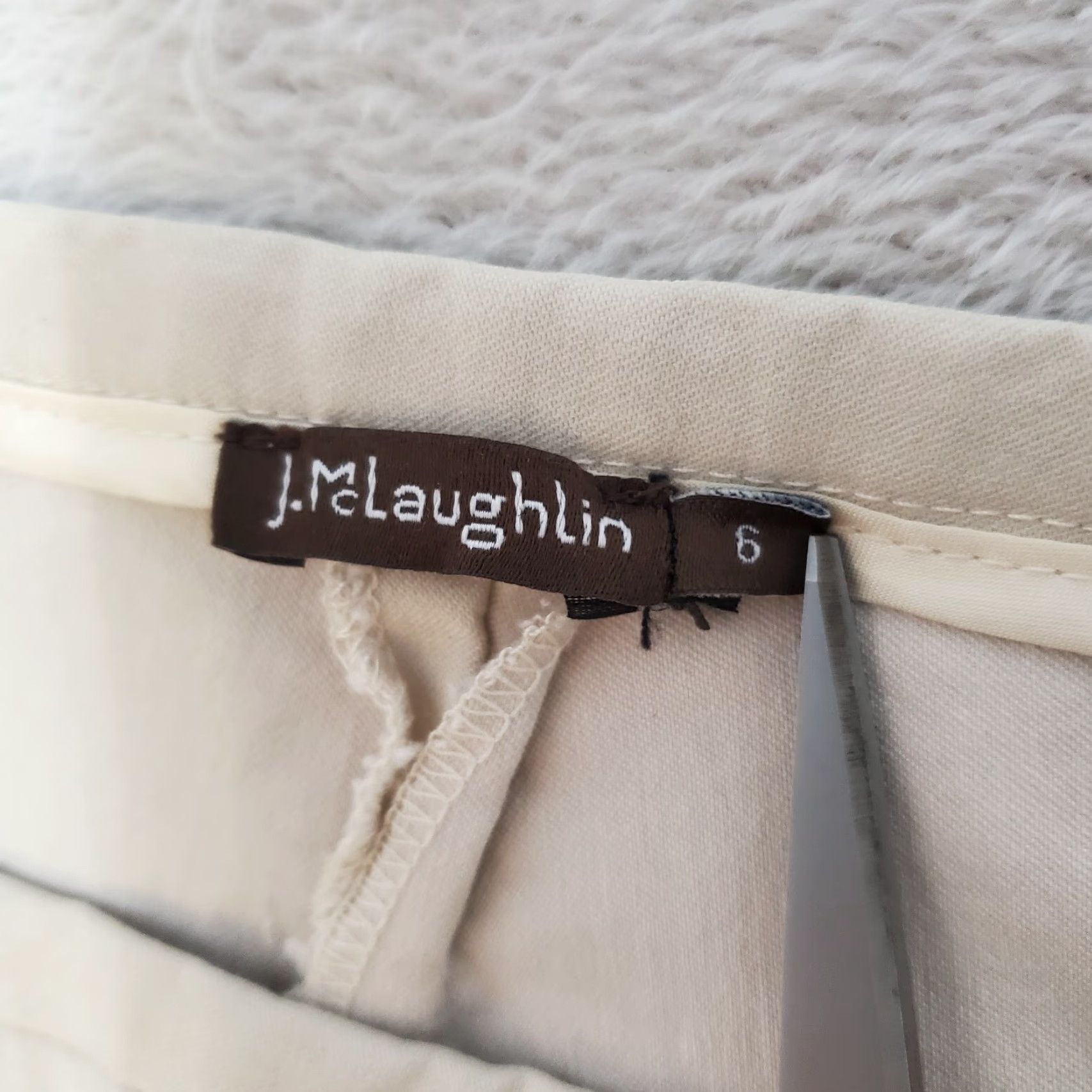J.McLaughlin J McLaughlin Pants Women Beige Mid Rise Side Zip Stretch Tapered Office Size 6 Size 28" / US 6 / IT 42 - 3 Thumbnail