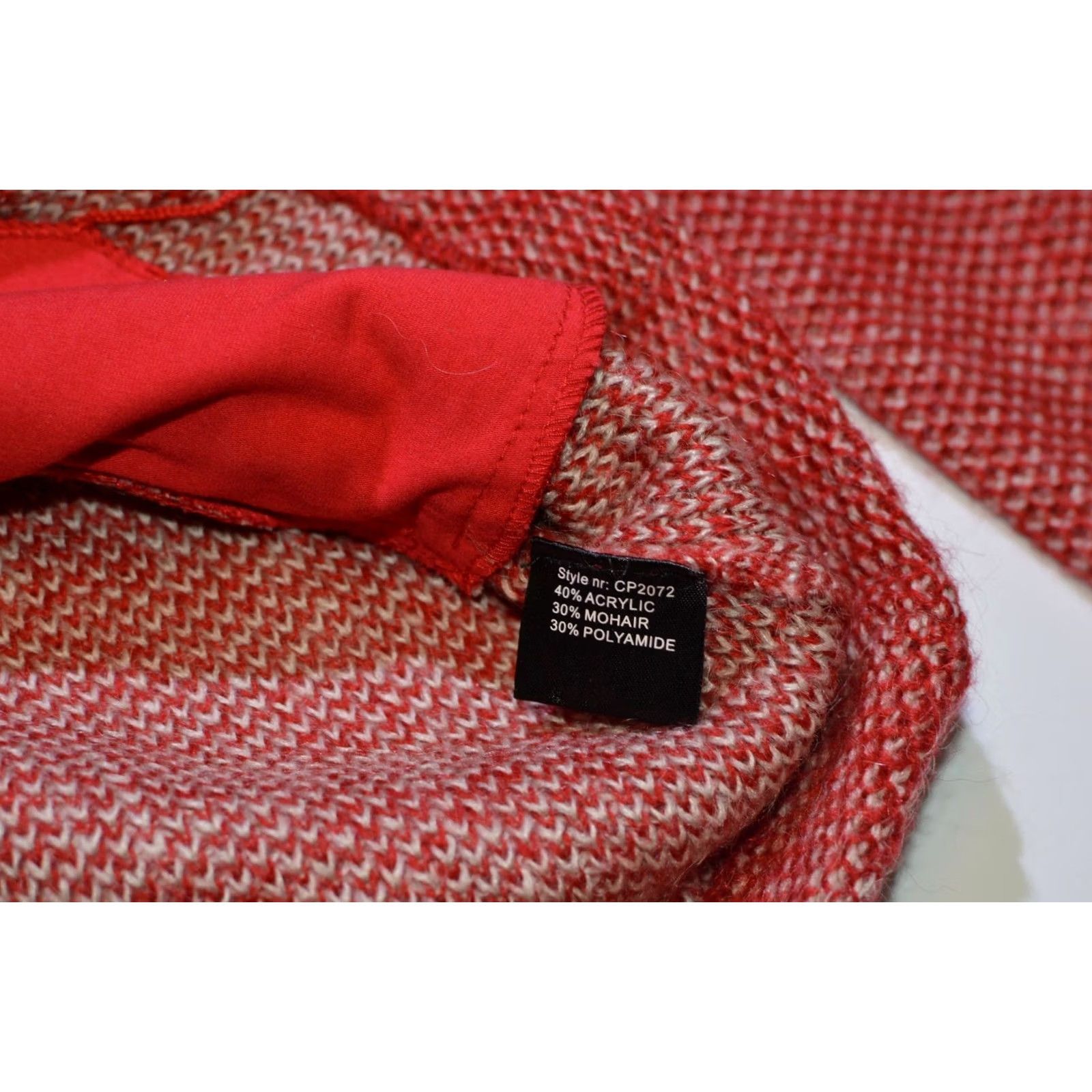 Vintage Wmns Purdey Cardigan Sweater, Red, Size L, Acrylic Mohair, CP2072, Regular, Womens Size L / US 10 / IT 46 - 5 Thumbnail