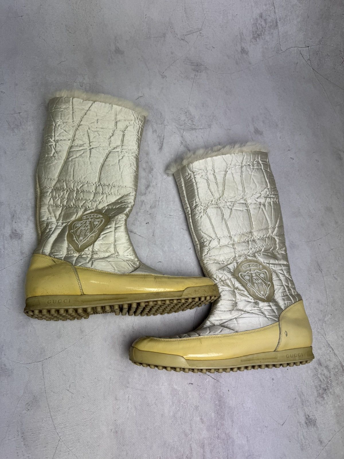 Gucci Gucci Fur Trim Quilted Winter Boots Wide Relaxed Fit Size US 10.5 / IT 40.5 - 22 Thumbnail