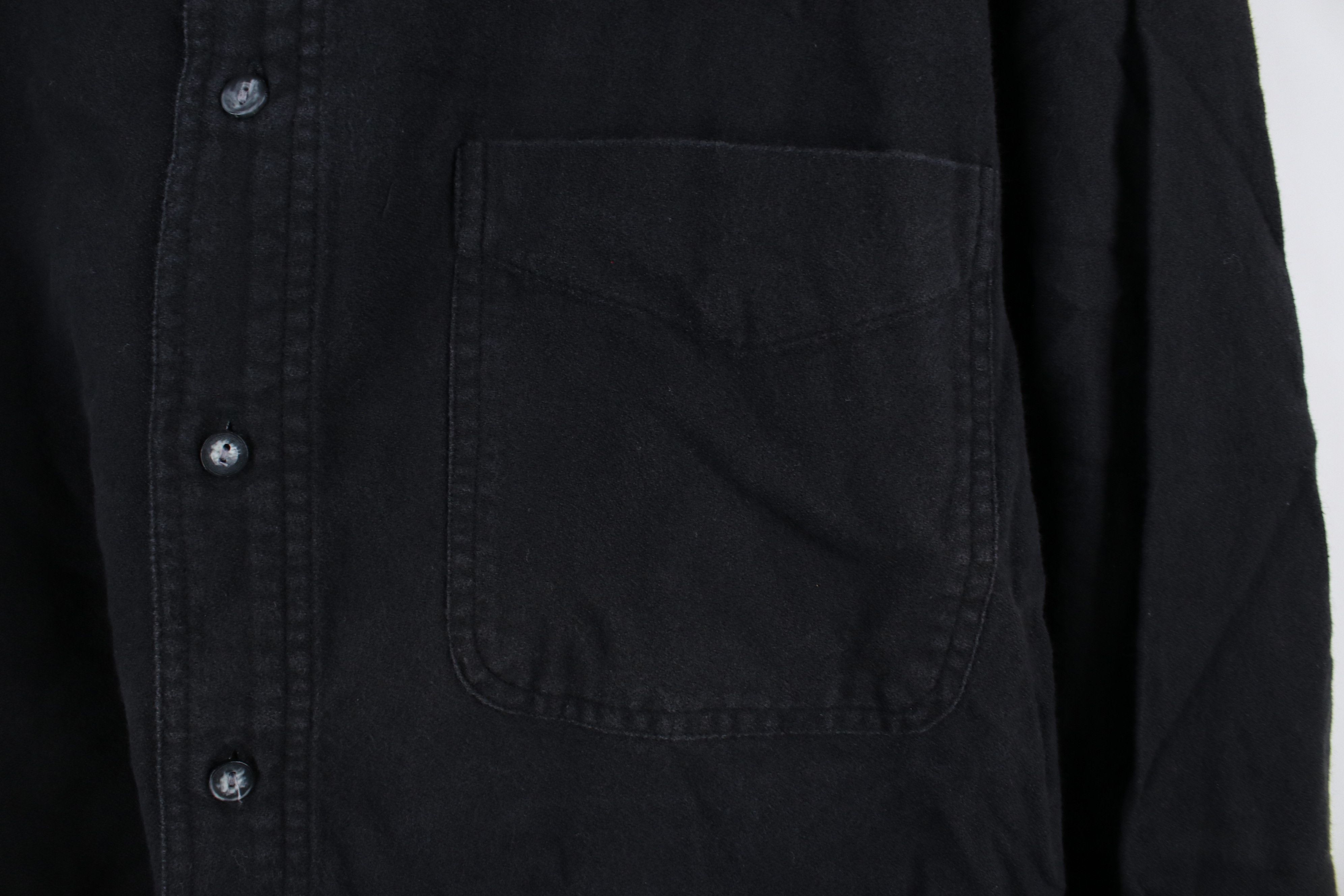 Vintage Vintage 90s Streetwear Flannel Collar Button Shirt Black Size US M / EU 48-50 / 2 - 4 Thumbnail