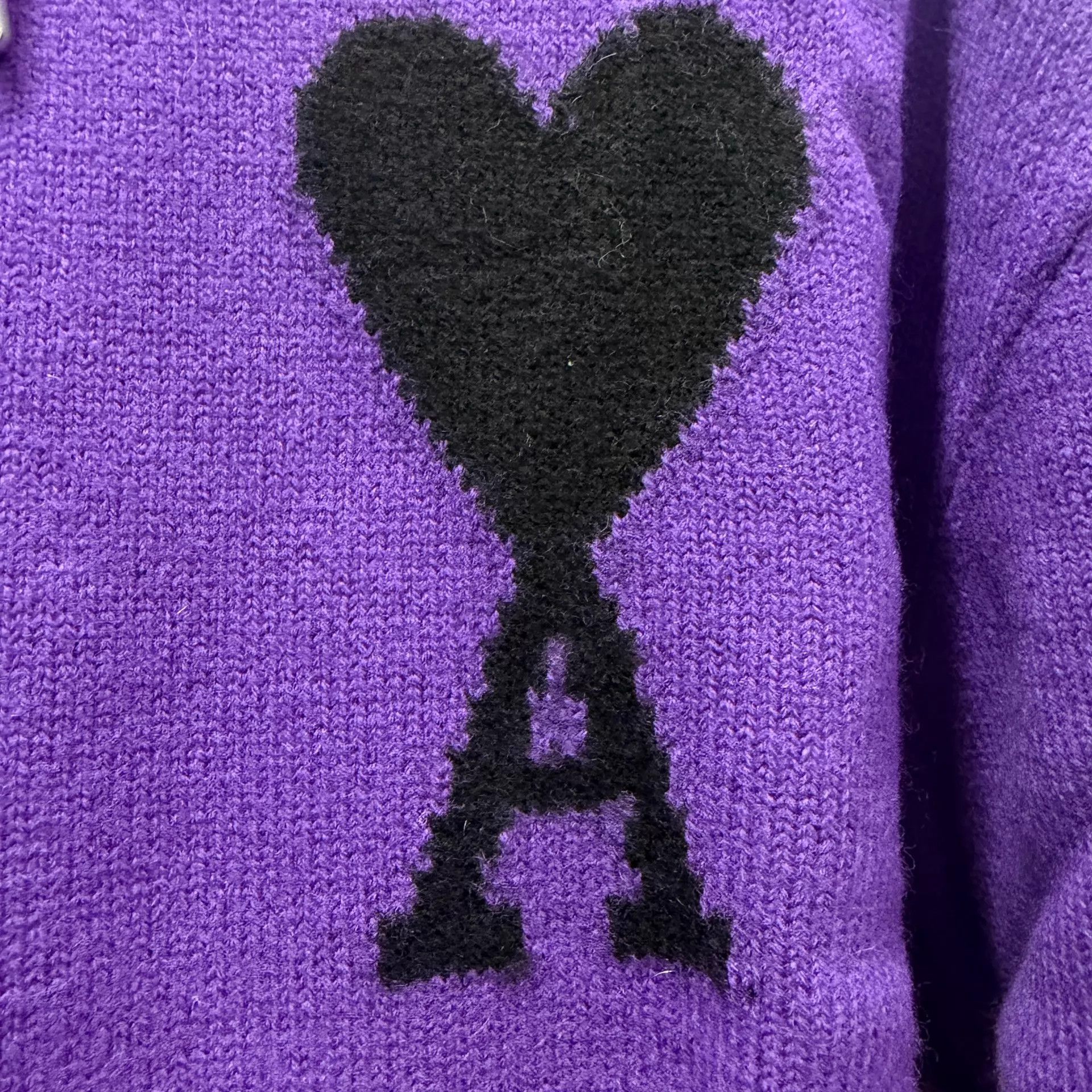 AMI ami purple knit hooded sweater L 99 new Size L / US 10 / IT 46 - 2 Thumbnail