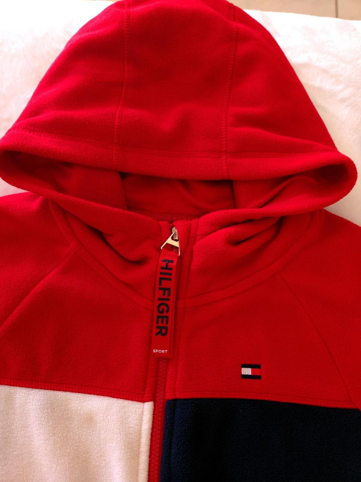 Tommy Hilfiger Vtg Y2K Tommy Hilfiger XL Fleece Zipper Red Jacket Hoodie Size XL / US 12-14 / IT 48-50 - 9 Thumbnail