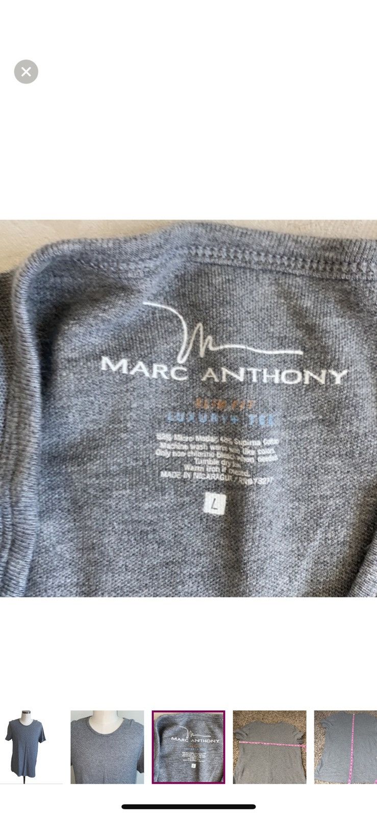 Marc Anthony Marc Anthony large grey slim fit tee Size US L / EU 52-54 / 3 - 3 Thumbnail