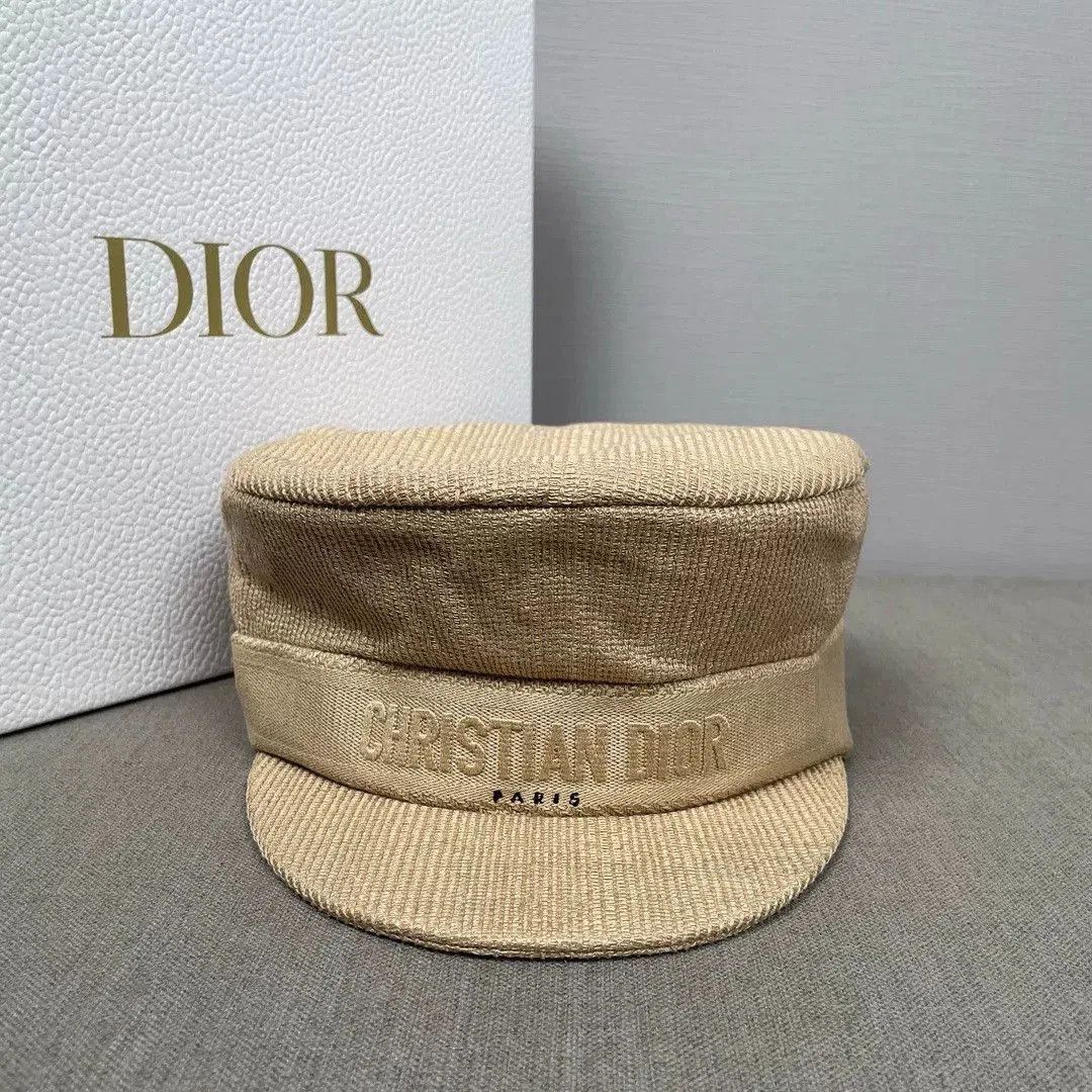 Dior Dior Embroidered Khaki Newsboy Beret. Size ONE SIZE - 1 Thumbnail