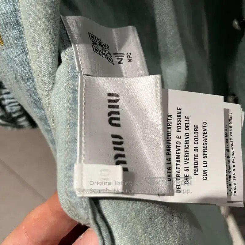 Miu Miu Miu Miu Summer Blue Cotton Blend Short Sleeve Shirt . Size S / US 4 / IT 40 - 6 Thumbnail