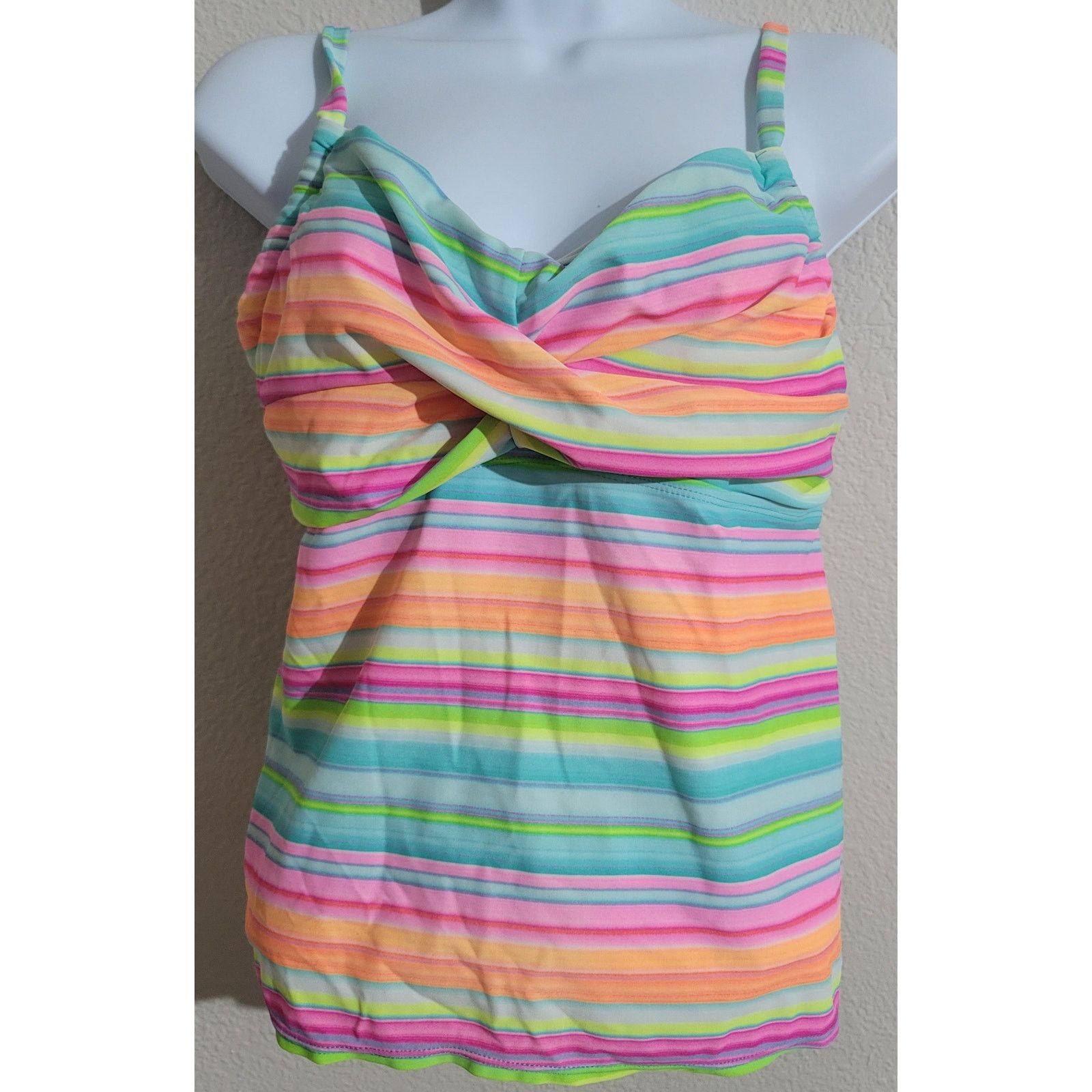 Other Kim Rogers Swim Multicolored Striped Adjustable Strap Top XL Size ONE SIZE - 1 Thumbnail