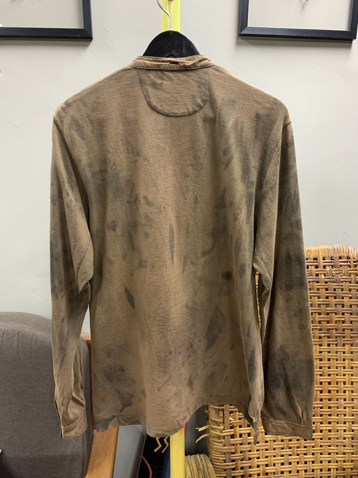 Dolce & Gabbana DOLCE & GABBANA ACID WASH HALF BUTTON LONGSLEEVE SHIRT Size US L / EU 52-54 / 3 - 9 Thumbnail