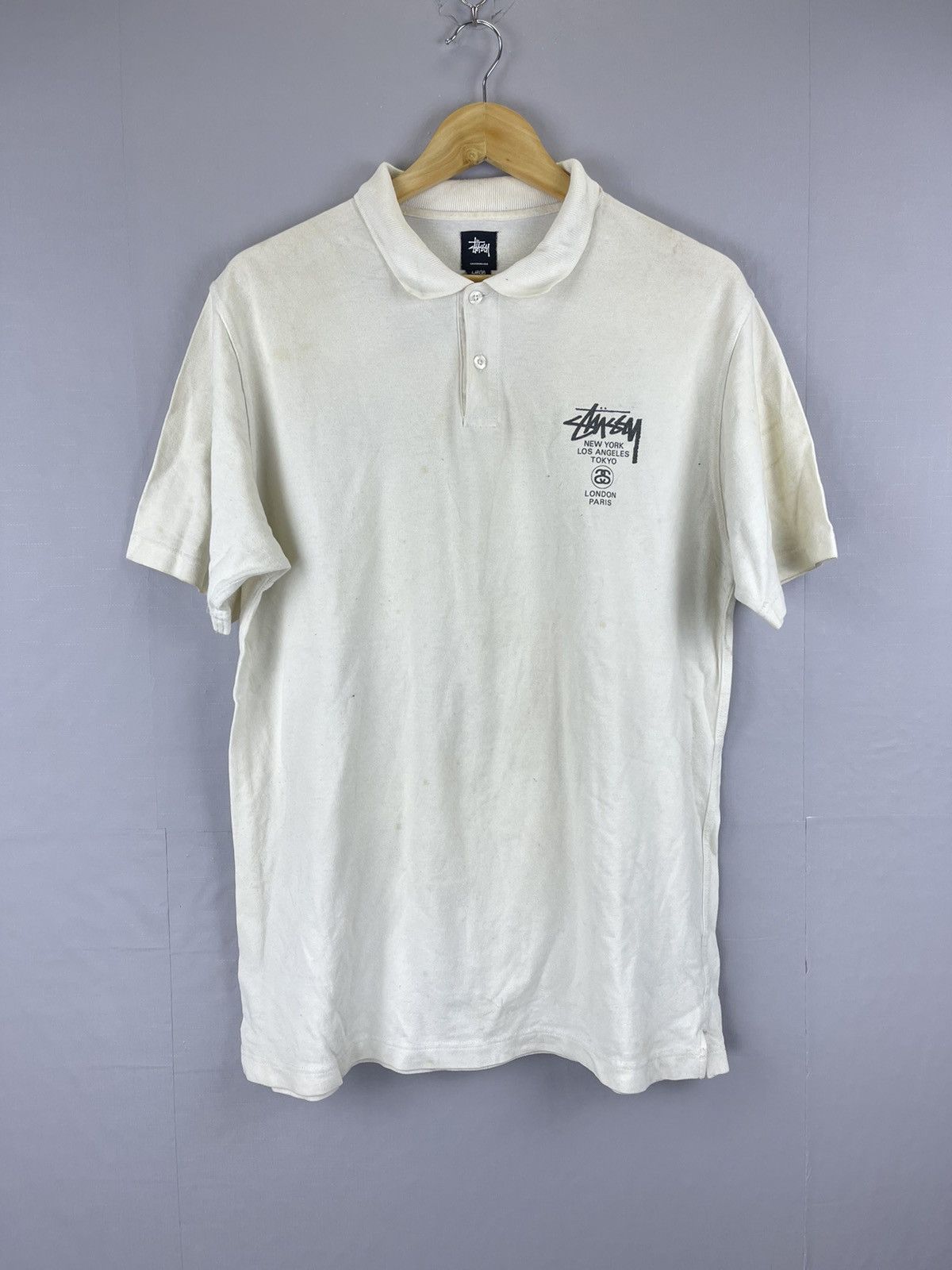 Stussy Vintage STUSSY Country Big Logo White Polos Tshirt Size US M / EU 48-50 / 2 - 2 Thumbnail
