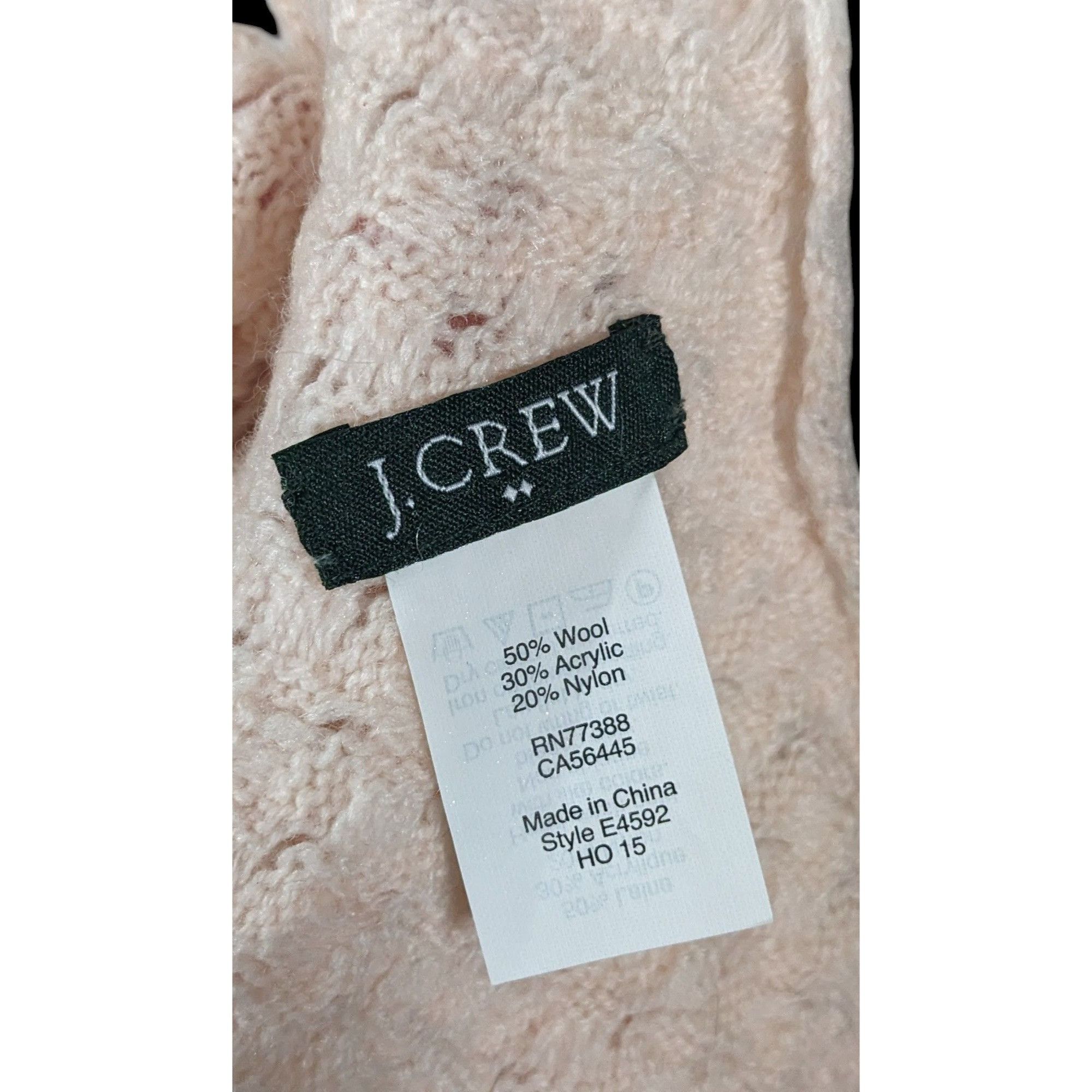 J.Crew Preppy J.Crew Pale Peach Braided Knit Wool Scarf Size ONE SIZE - 5 Thumbnail