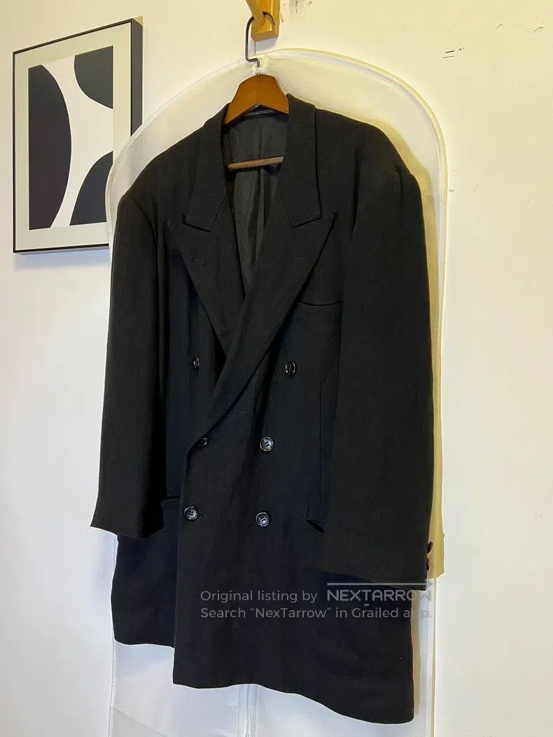 Yohji Yamamoto Yohji Yamamoto Double-breasted silk-blend silhouette jacke Size US S / EU 44-46 / 1 - 3 Thumbnail
