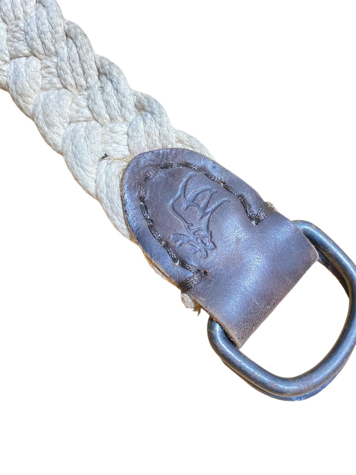 Abercrombie & Fitch × If Six Was Nine × Vintage Abercrombie & Fitch White Braided Belt Moose Logo Leathers Size ONE SIZE - 2 Thumbnail