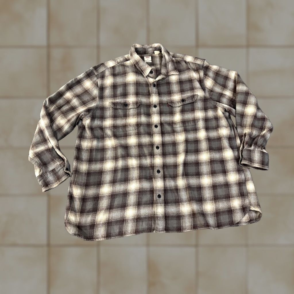 Levi's Levi's Shirt Mens 2XL Brown Plaid Flannel Long Sleeve Button Front Casual Size US XXL / EU 58 / 5 - 1 Thumbnail
