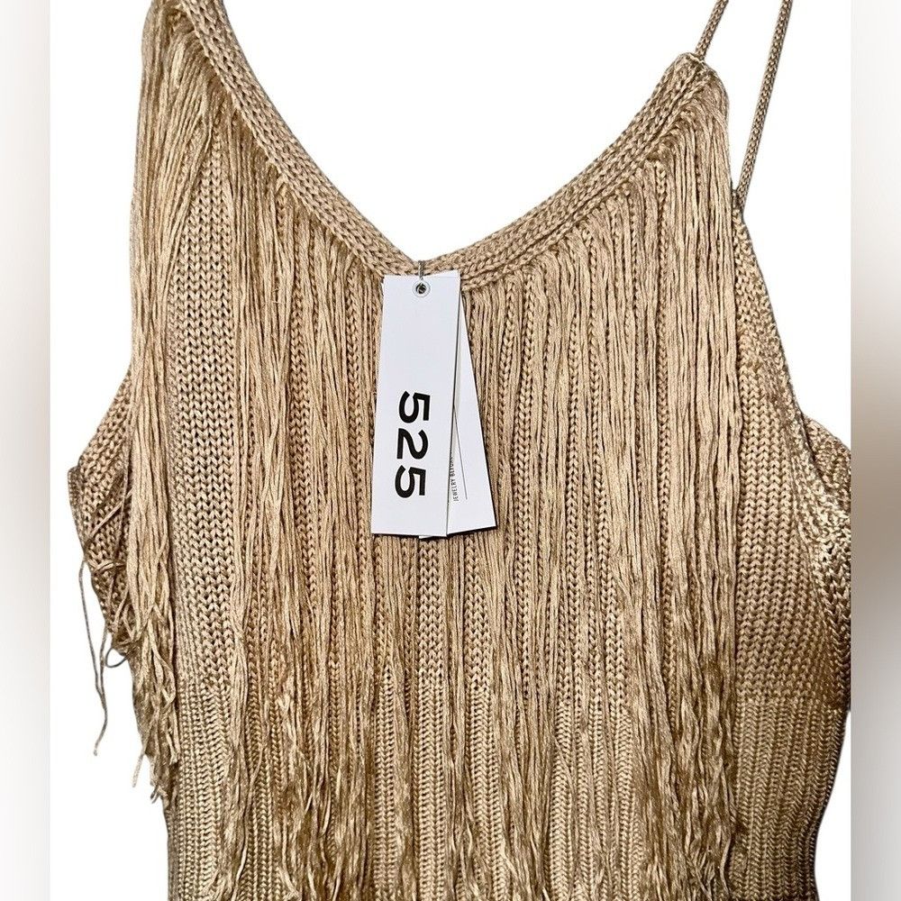 525 America NWT 525 AMERICA Fringe Tank Sweater Dress in Oat (Beige) - l Size L / US 10 / IT 46 - 5 Thumbnail