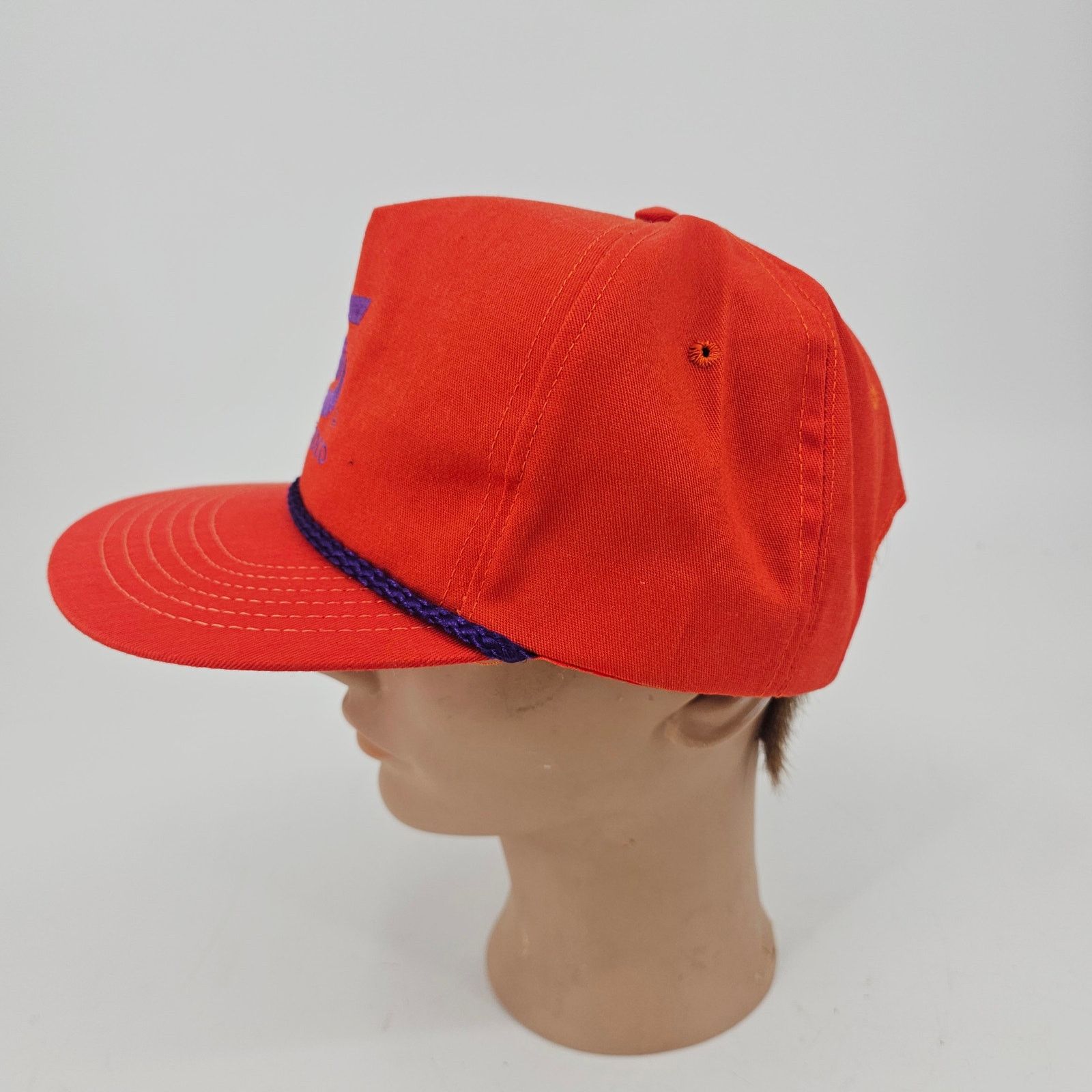 Vintage Vintage Sonoco Snapback Hat Trucker USA Orange Purple Rope Size ONE SIZE - 3 Thumbnail