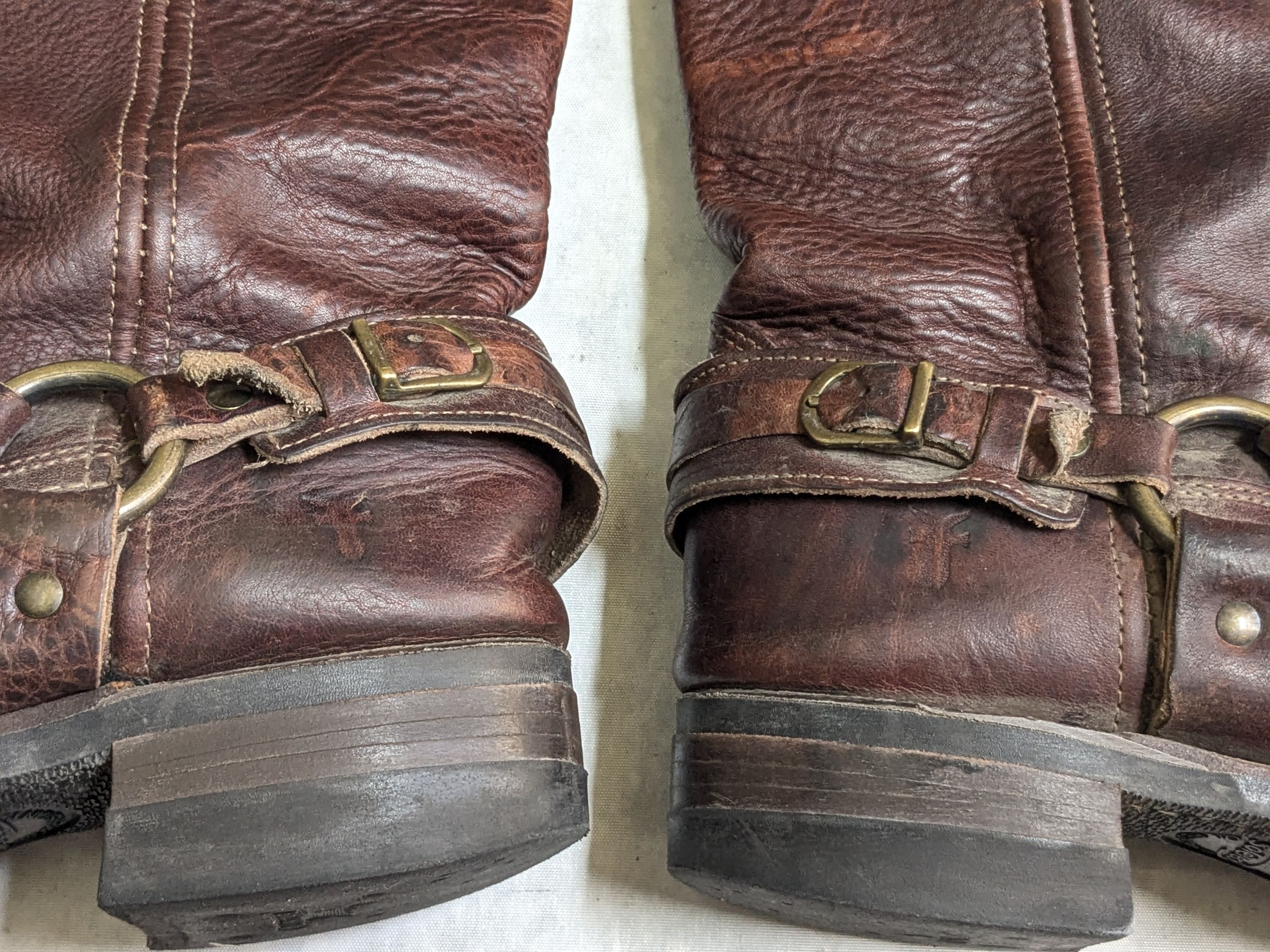 Frye Frye Harness Boots Brown Leather 10 M Buckle Size US 10 / EU 43 - 6 Thumbnail