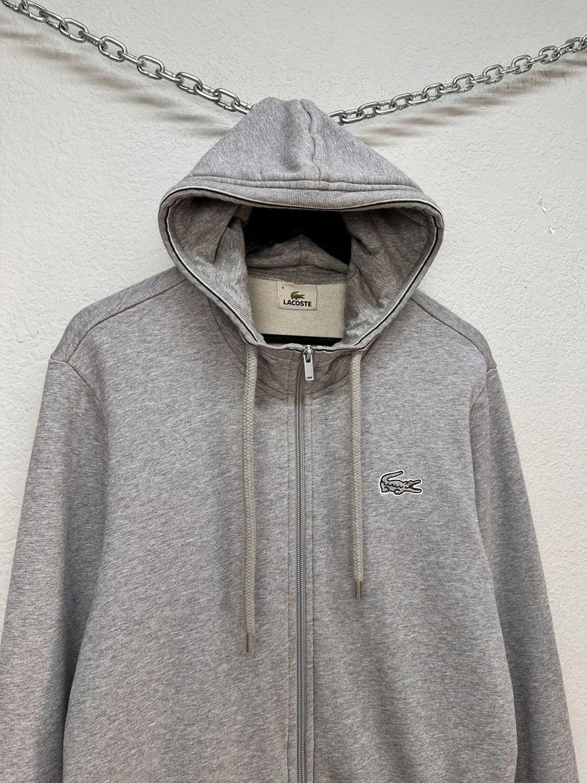 Lacoste Vintage Lacoste Zip Hoodie Grey Sk8 France Polo Ralph Lauren Size US L / EU 52-54 / 3 - 4 Thumbnail