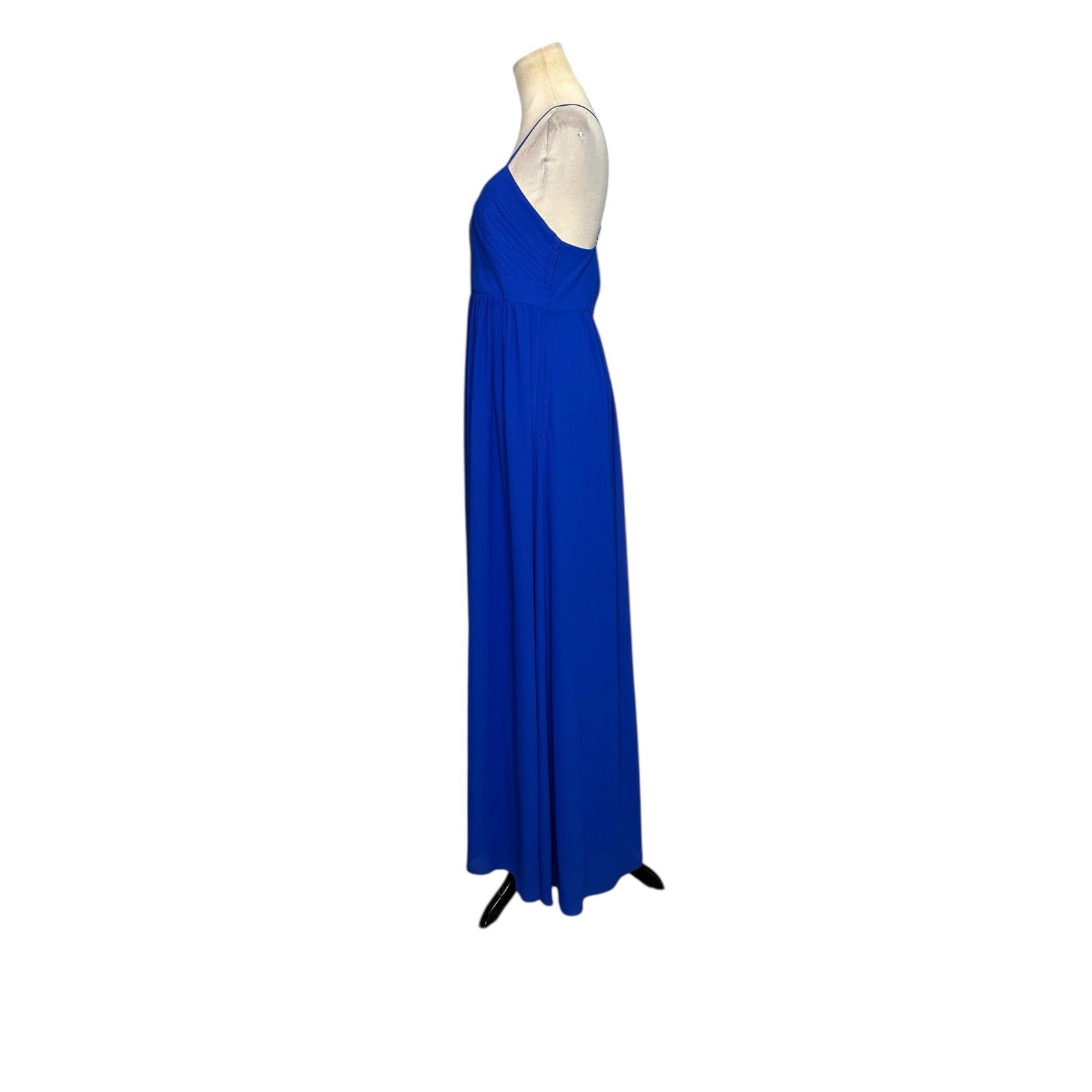 Badgley Mischka Badgley Mischka Blue X-Back Formal Chiffon Maxi Dress size 2 Size XS / US 0-2 / IT 36-38 - 8 Thumbnail