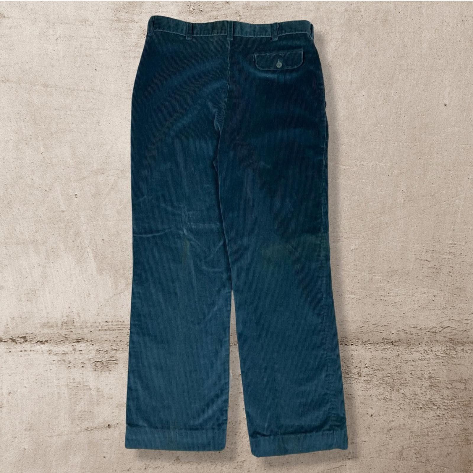 Vintage VTG 70S ESQUIRE TEAL CORDUROY STRAIGHT CASUAL PANTS 36X32 Size US 36 / EU 52 - 5 Thumbnail