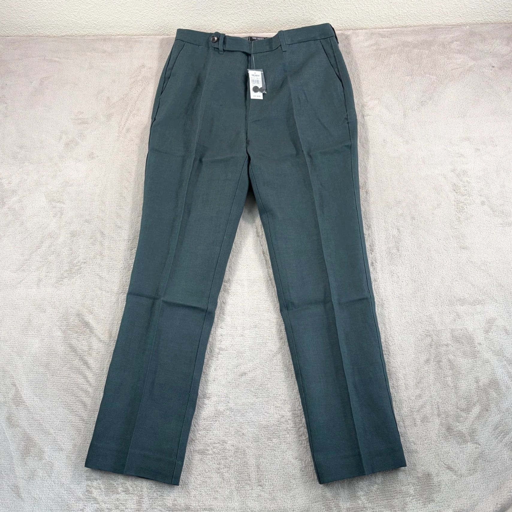 Todd Snyder Todd Snyder Pants in Poseidon 100% Linen Straight Fit 34x32 NWT Button Zip Classic Dress Trousers Men Size US 34 / EU 50 - 4 Thumbnail