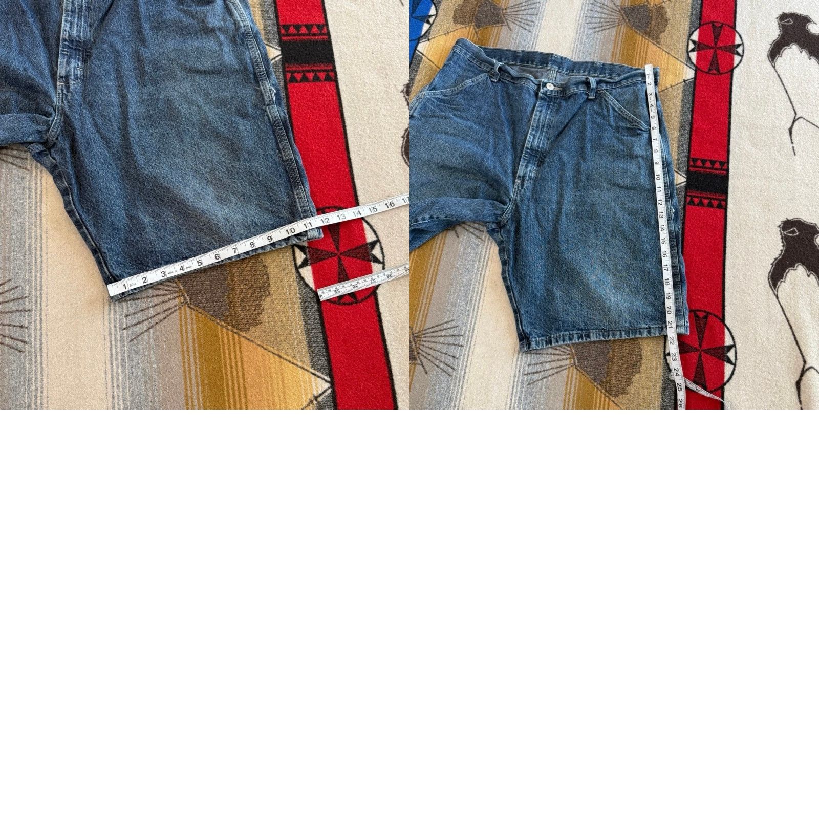 Wrangler VINTAGE Wrangler Carpenter Denim Jean Shorts Jorts 36 Men Blue Regular Waist 36 Work Grunge 90s Y2K Skate Denim Shorts Size US 36 / EU 52 - 8 Thumbnail