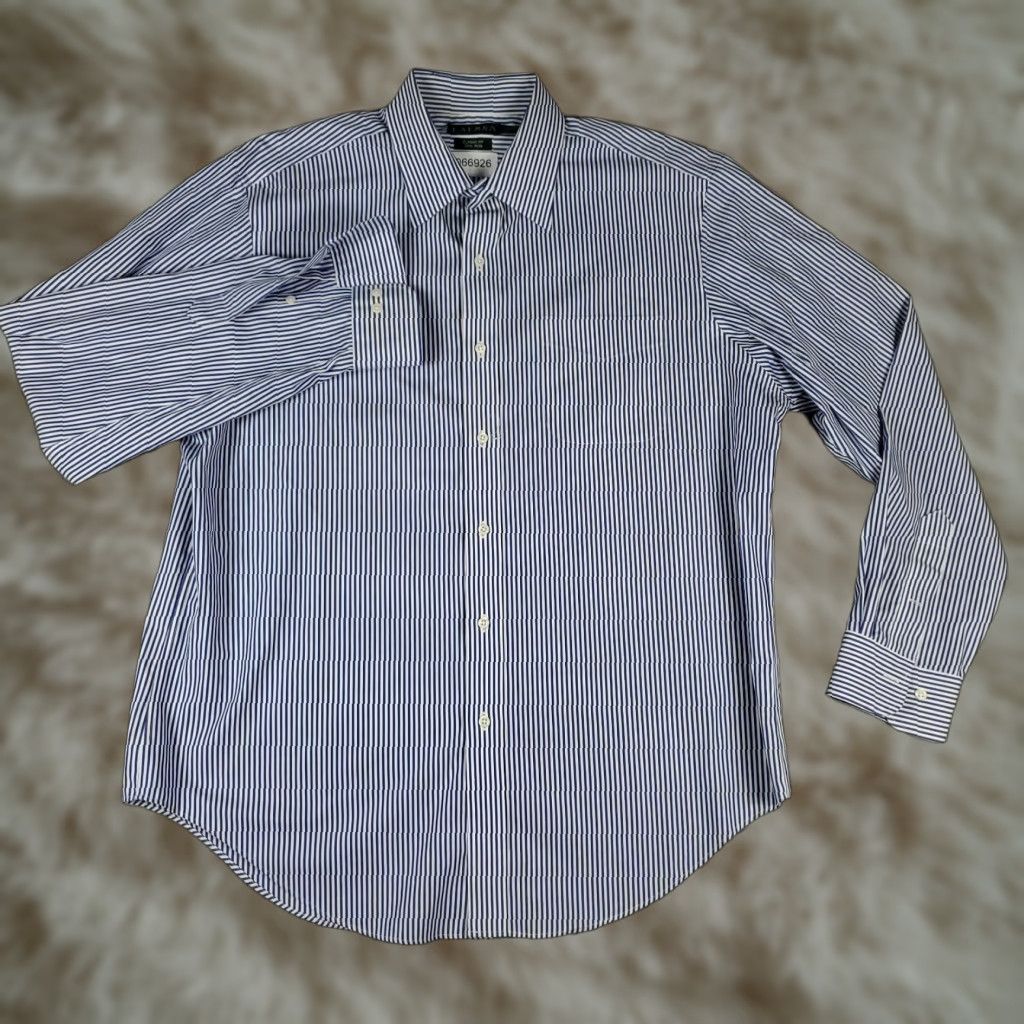 Ralph Lauren Ralph Lauren Shirt Mens 17 Blue Striped Classic Fit Dress Button Up Long Sleeve Size 46R - 1 Thumbnail
