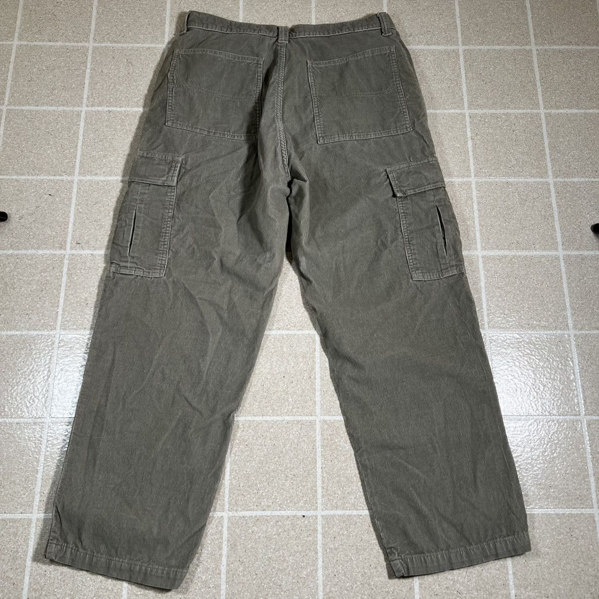 Faded Glory Vintage Baggy Corduroy Cargo Pants Grey GrungeY2k Skater Size US 34 / EU 50 - 4 Thumbnail