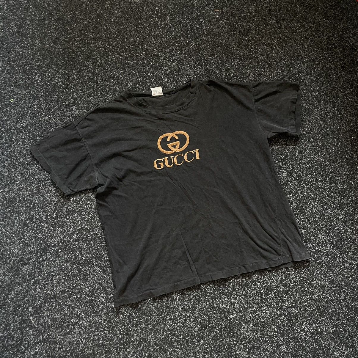If Six Was Nine × Vintage GUCCI 90s tee shirt black GRAILSALEAW24 big logo OLD MONEY Size US M / EU 48-50 / 2 - 1 Thumbnail