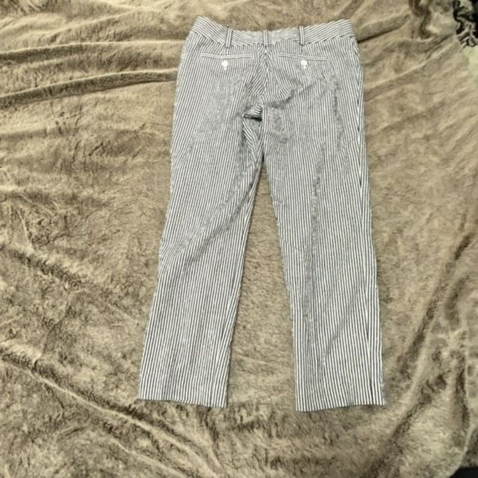 Club Monaco Club Monaco Striped Navy and White Trousers | Sz 4 Size 27" / US 4 / IT 40 - 2 Thumbnail