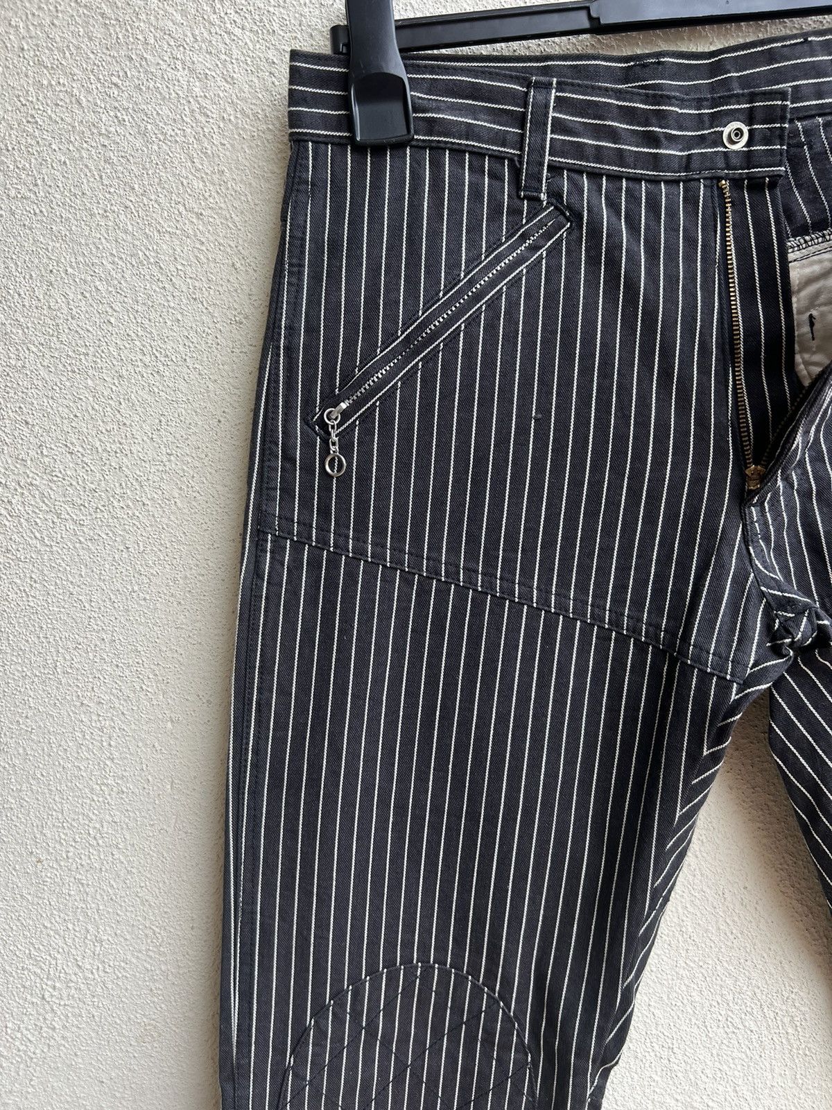 Designer Vintage Unknown Japan Brand Stripe Knee Patch Pant Size US 31 - 9 Thumbnail