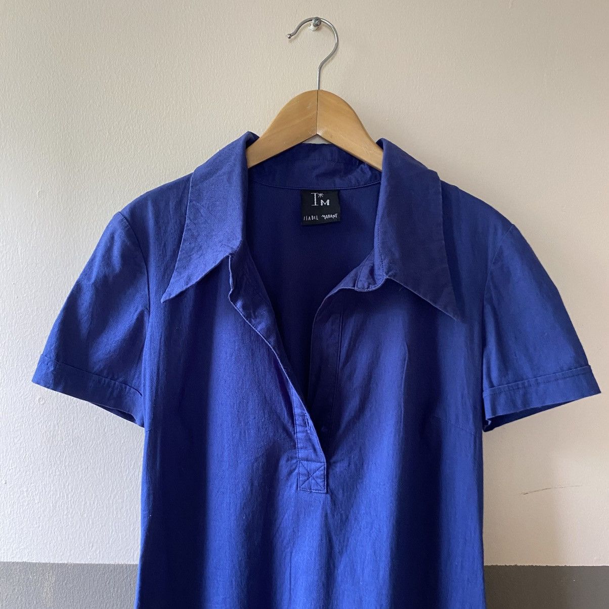 Isabel Marant ISABEL MARANT Royal Blue Short Sleeve Collared Dress Size M / US 6-8 / IT 42-44 - 18 Thumbnail