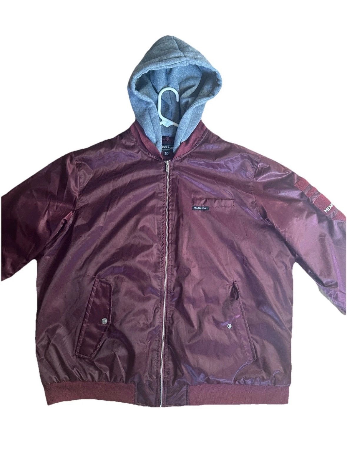 Members Only Members Only bomber jacket with a built-in gray hoodie. Size US XXL / EU 58 / 5 - 1 Thumbnail
