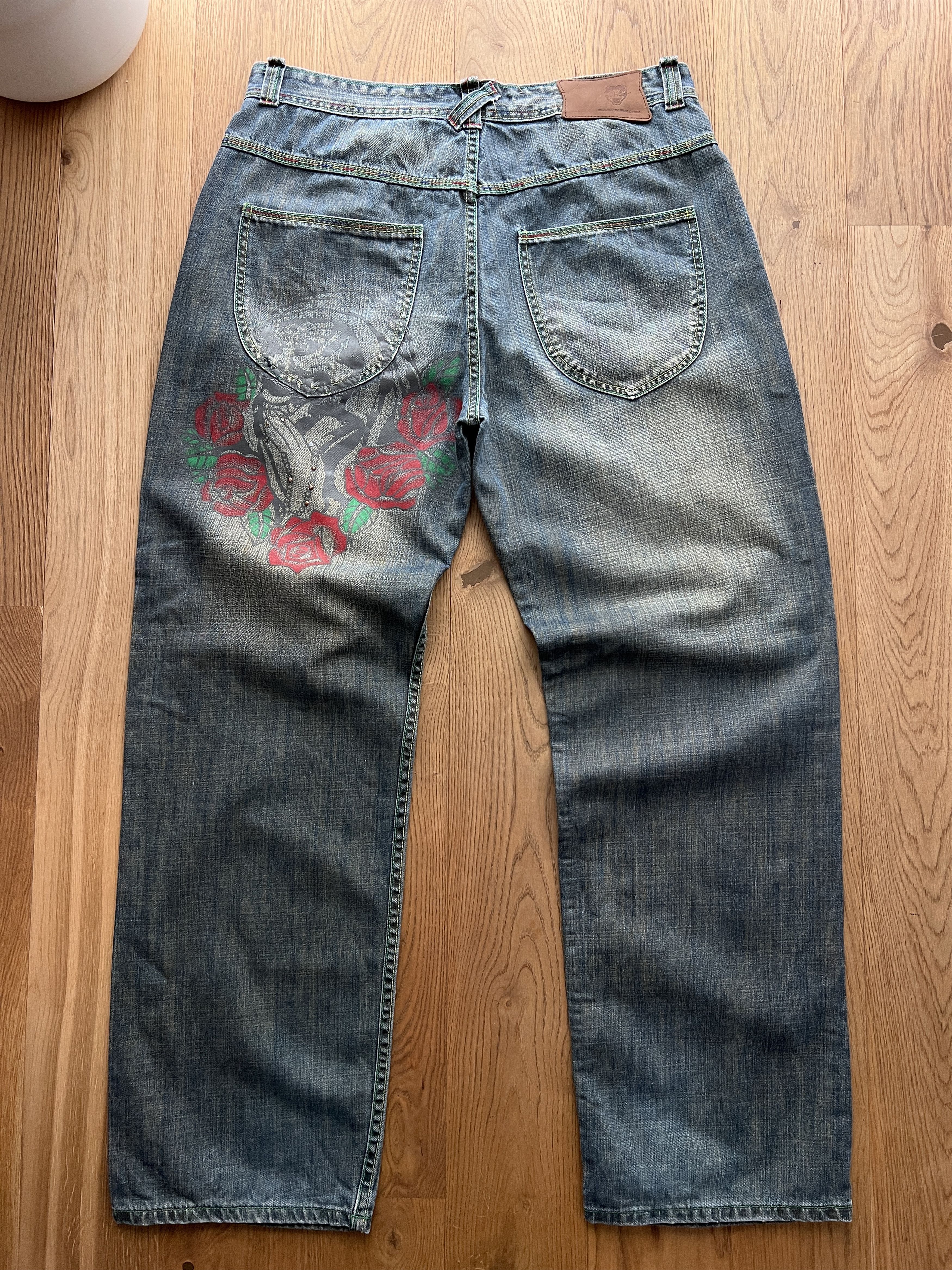 Designer Crazy! Irezumi Japan baggy denim rap 90s printed y2k hip hop Size US 38 / EU 54 - 24 Thumbnail