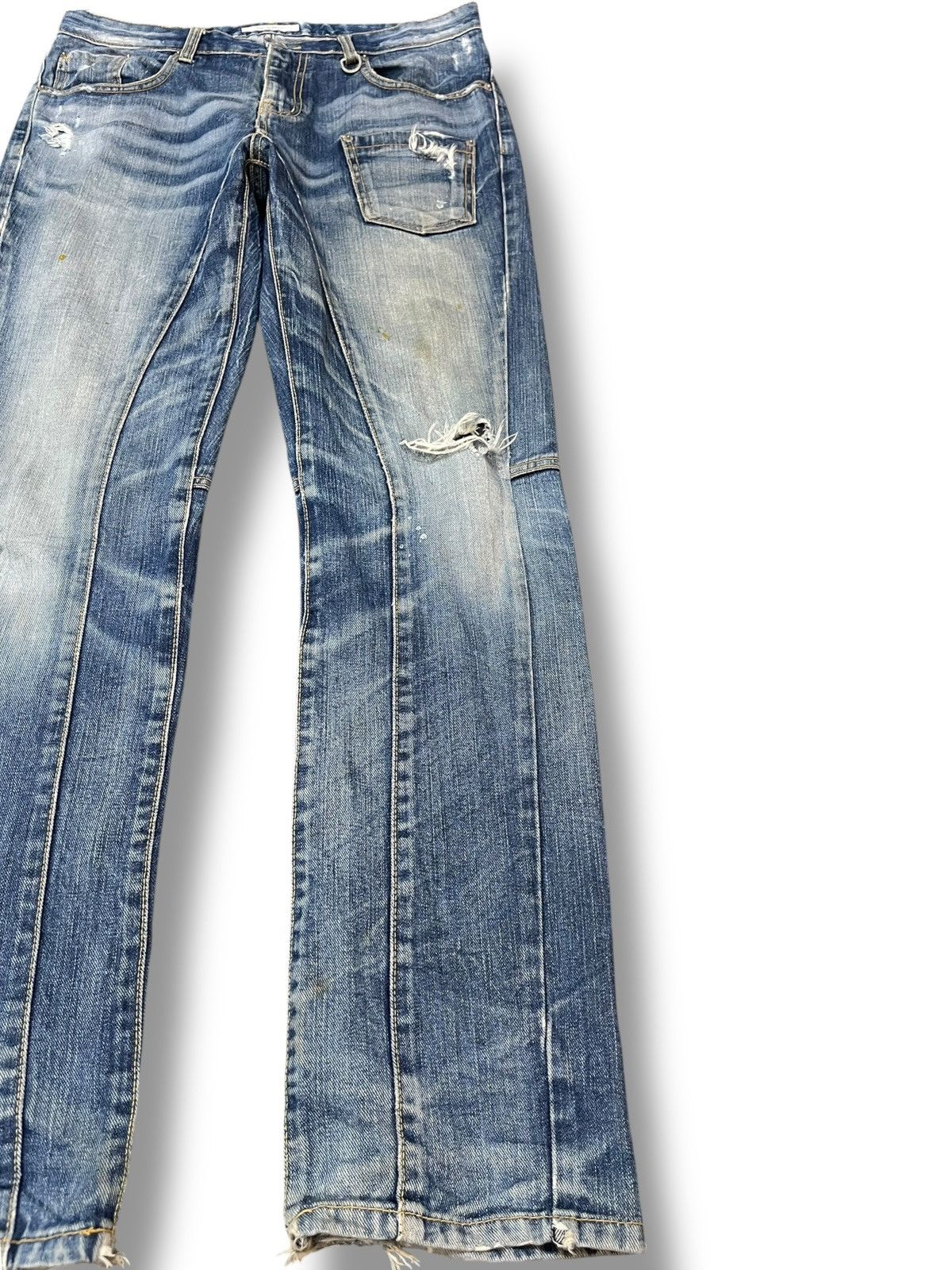 Le Grande Bleu (L.G.B.) Vintage Another Shop Faded Distressed Avantgarde Style Denim Size US 33 - 4 Thumbnail