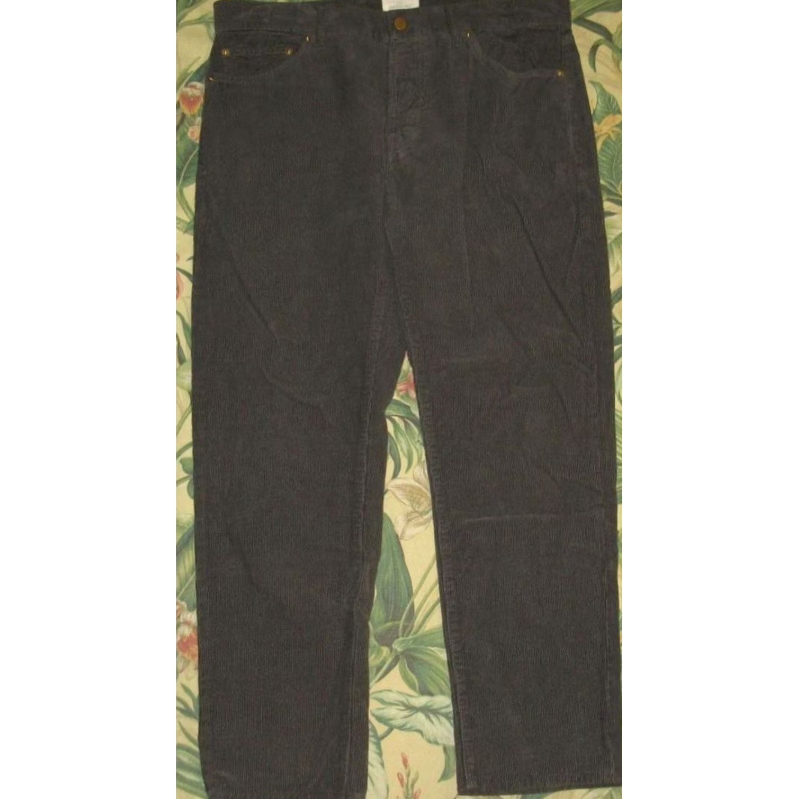 Sid Mashburn SID MASHBURN Charcoal Grey Button Fly Corduroy Pants 35 x 28 Mens Chino Corduroy Gray/Charcoal Men’s 90s? Size US 35 - 3 Thumbnail