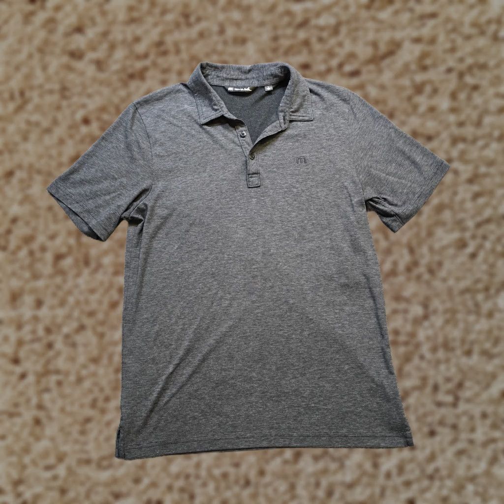 TravisMathew Travis Mathew Shirt Mens Large Gray Solid Short Sleeve Performance Golf Polo Size US L / EU 52-54 / 3 - 1 Thumbnail