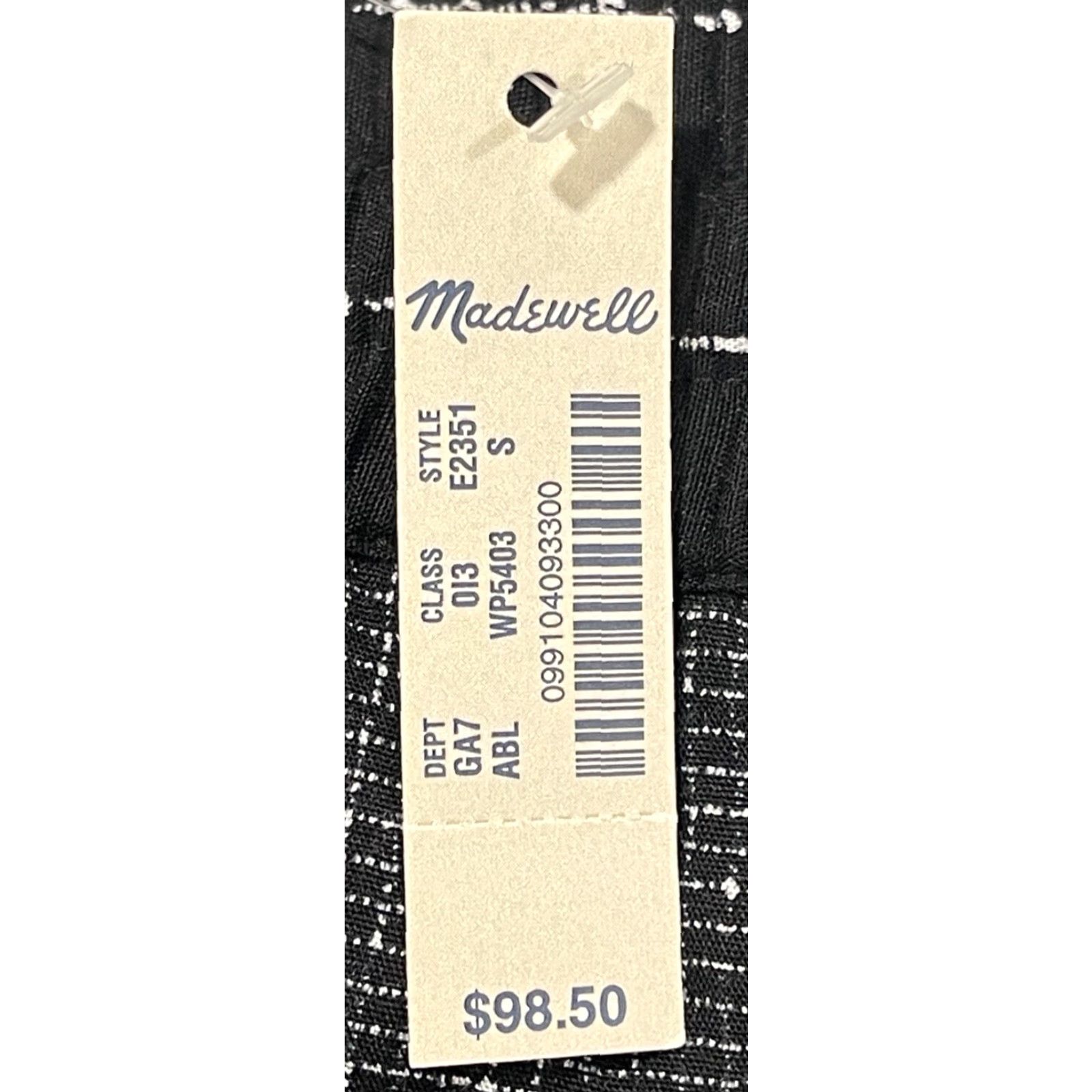 Madewell VINTAGE Madewell Jogger Pants Black Check 100% Viscose Women Size S Regular Inseam 25.5" Elastic Waistband Size 28" / US 6 / IT 42 - 5 Thumbnail