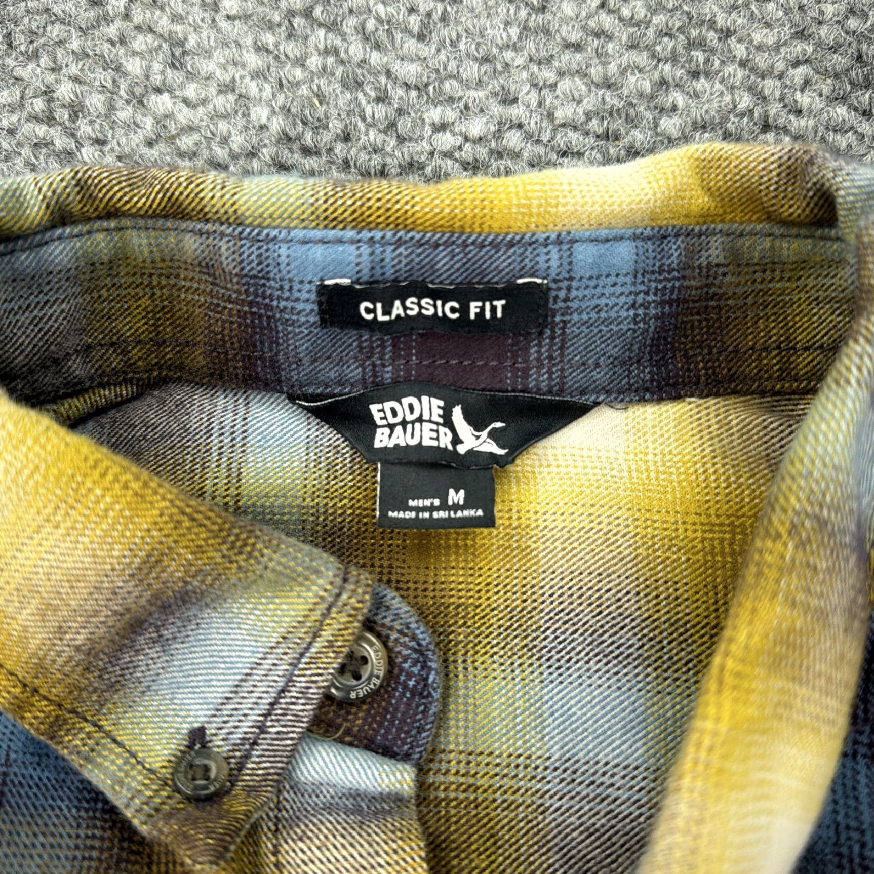 Eddie Bauer Eddie Bauer Shirt Mens Medium Yellow Blue Plaid Flannel Button-Down Classic Fit Size US M / EU 48-50 / 2 - 4 Thumbnail