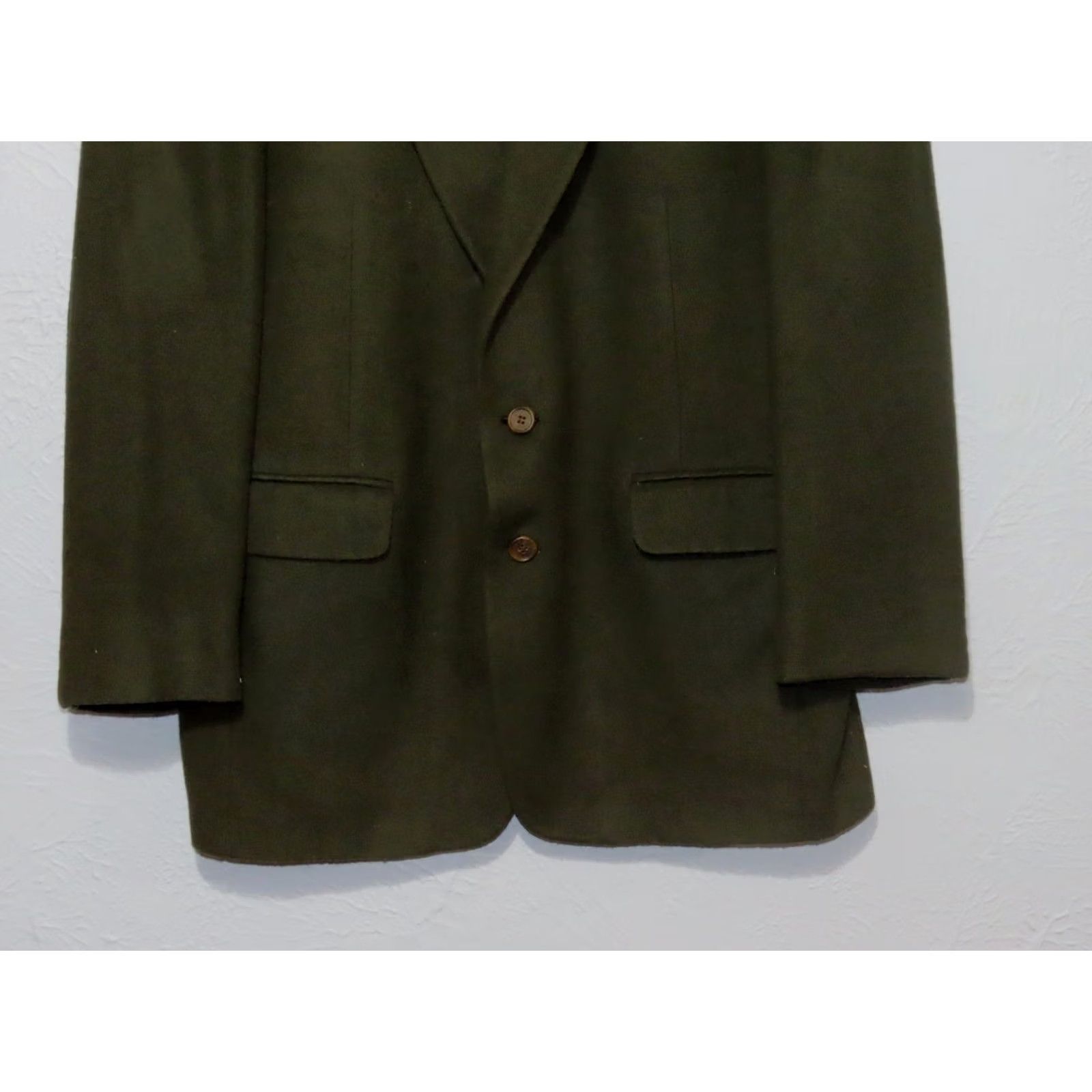 Evan Picone VINTAGE Evan Picone Blazer Jacket Sports Men Dark Green Camel Hair Tailored Two-Button Single-Breasted Notch Lapel Classic Regular Size L Size 42R - 2 Thumbnail