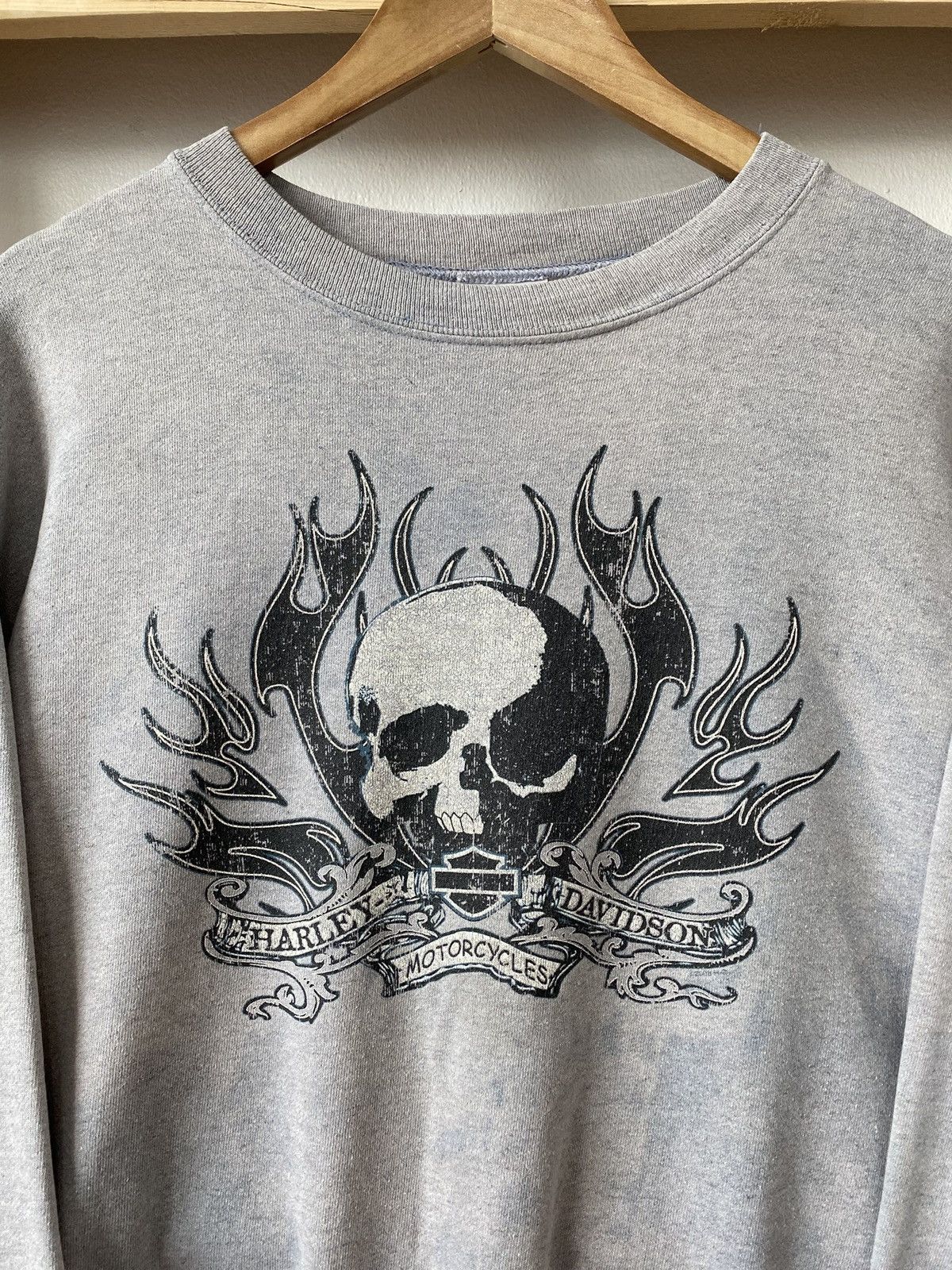 Harley Davidson Vintage 00’s Harley-Davidson Skull Sweatshirt💀🔥 Size US L / EU 52-54 / 3 - 3 Thumbnail
