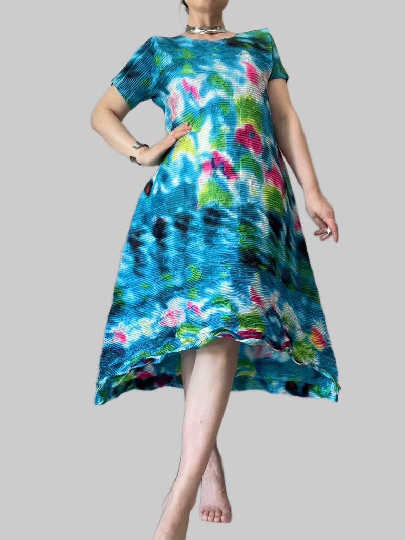 Issey Miyake Issey Miyake Oil Painting Spring Dress - dmc Size US 30 / EU 46 - 1 Thumbnail