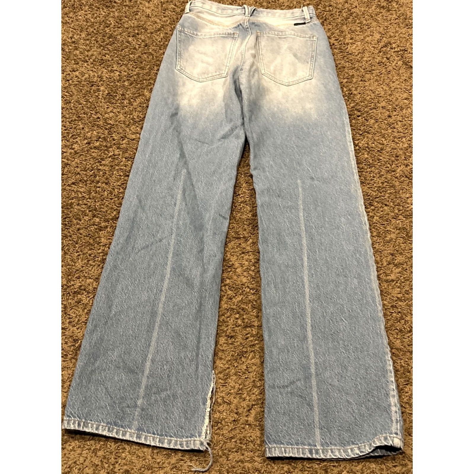 Vintage Kancan Jeans Women 24 Blue Cotton Denim Button Fly 31in Inseam Straight Distressed Regular Waist 26 Model Kancan Baggy Fit Vintage No Size 42" / US 20 - 5 Thumbnail