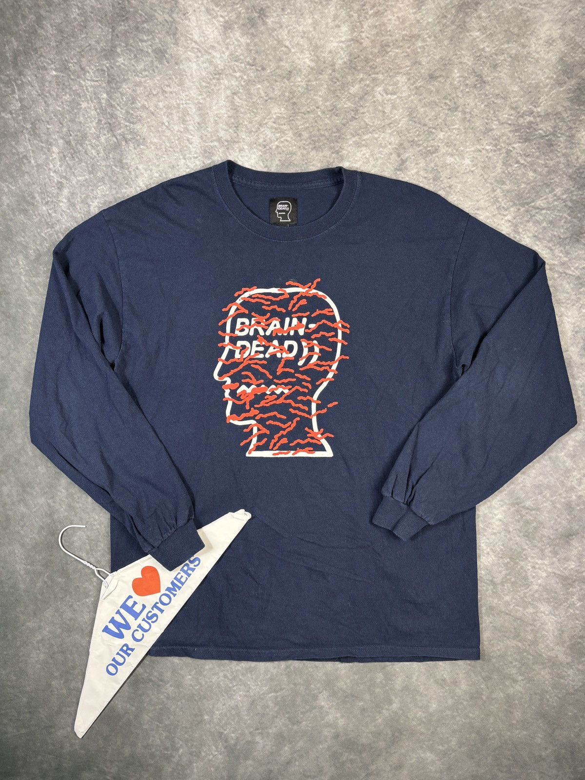 Brain Dead Brain Dead Longsleeve Shirt Long Sleeve Graphic Tee Navy Blu Size US M / EU 48-50 / 2 - 1 Thumbnail