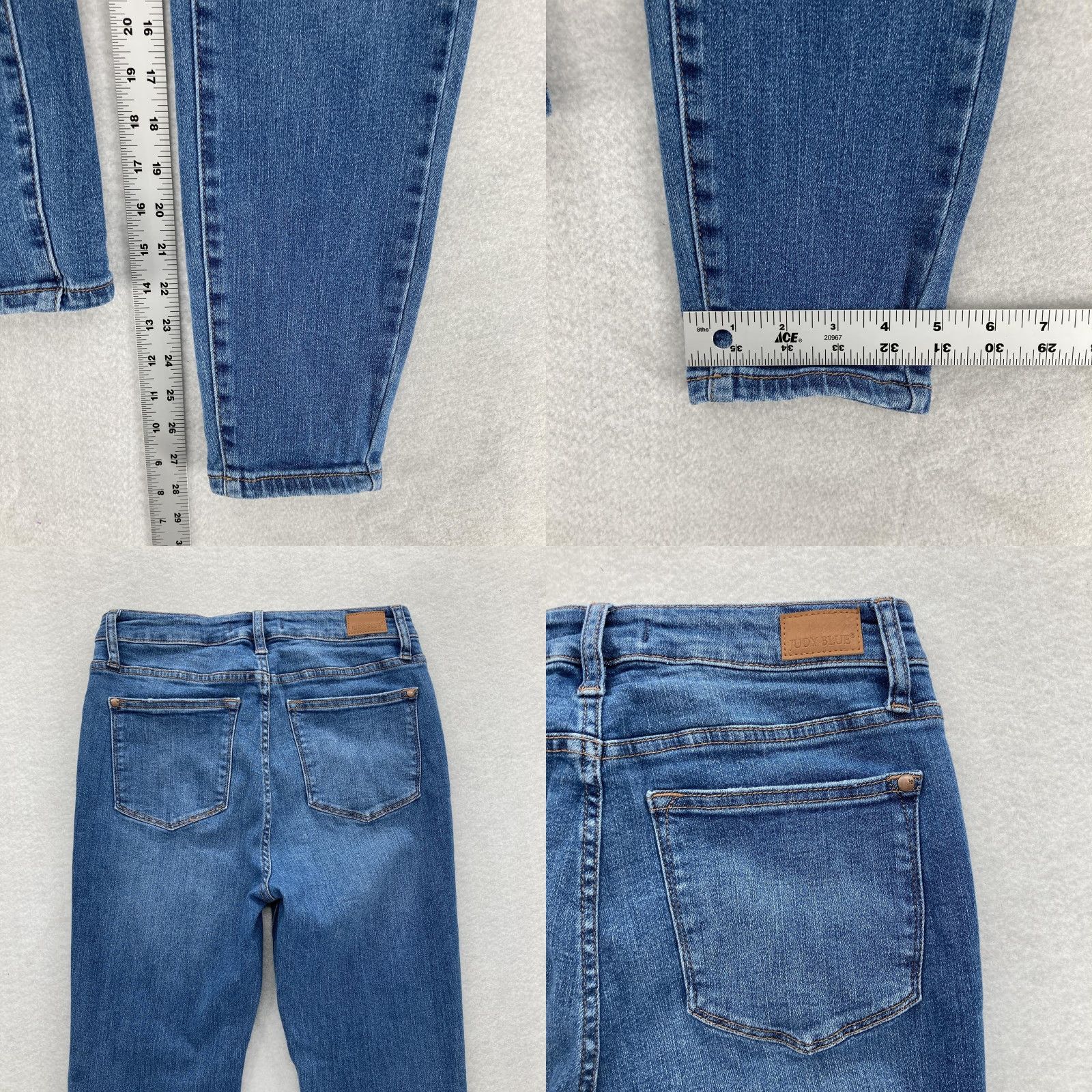 Denime Judy Blue Jeans Womens 7/28 Skinny Fit Blue Medium Wash Stretch Denim Preppy Size 28" / US 6 / IT 42 - 8 Thumbnail