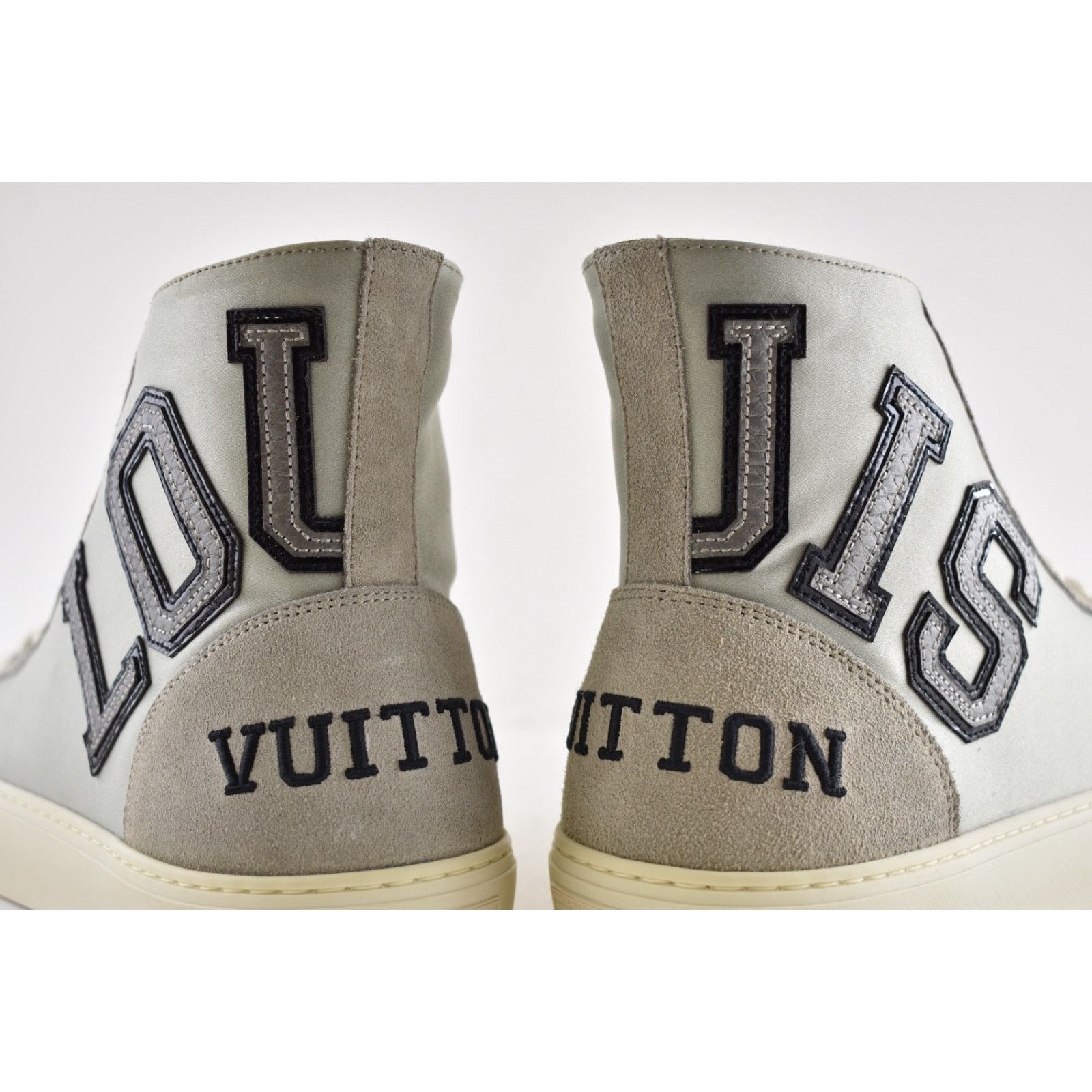 Louis Vuitton Louis Vuitton Tattoo Grey Satin Suede Kim Jones High Top Size US 9 / EU 42 - 12 Thumbnail